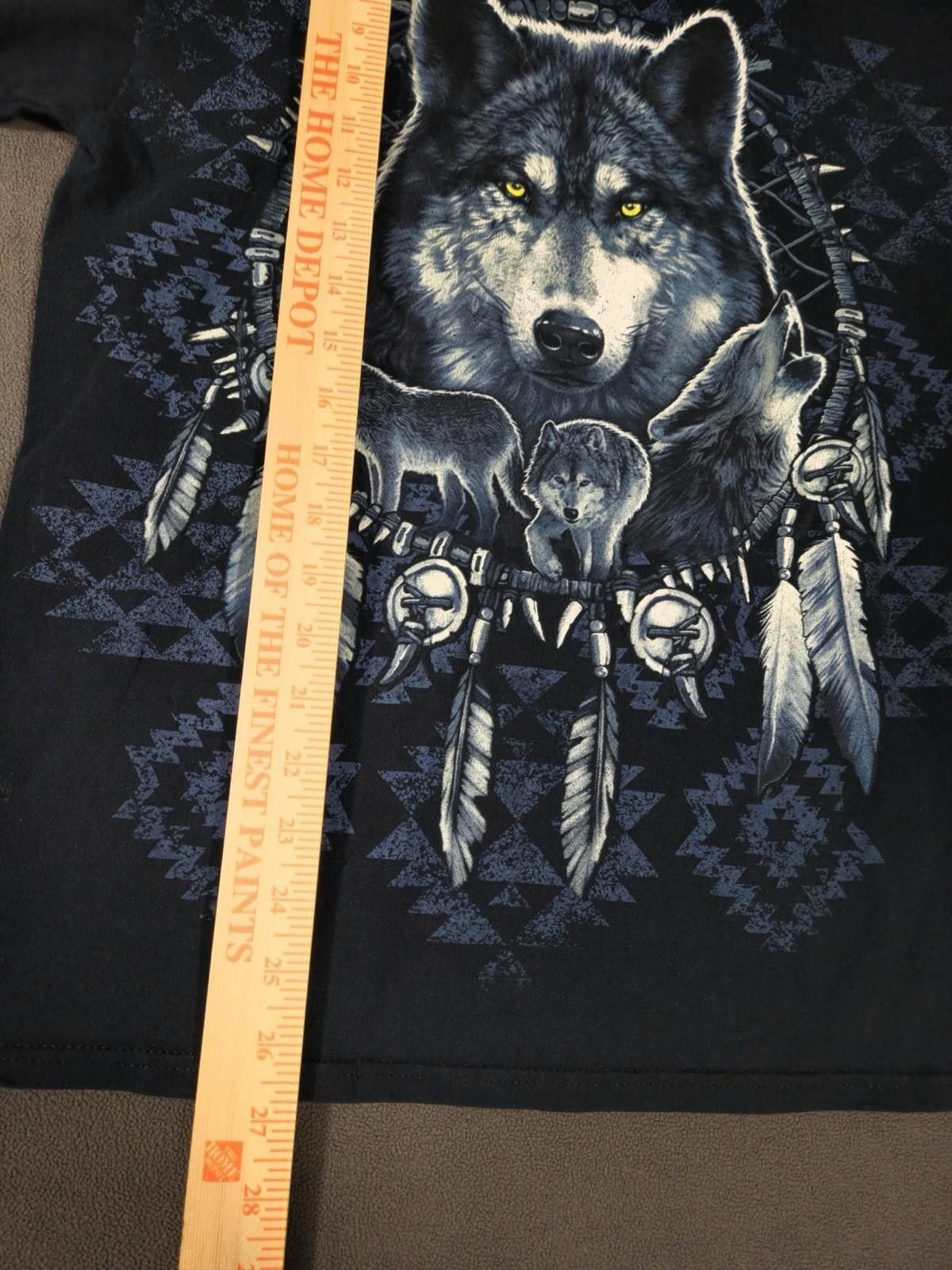 Fruit Of The Loom Vintage 90s Wolf Dreamcatcher Animal Graphic SIZE M (#2) Size US M / EU 48-50 / 2 - 2 Thumbnail