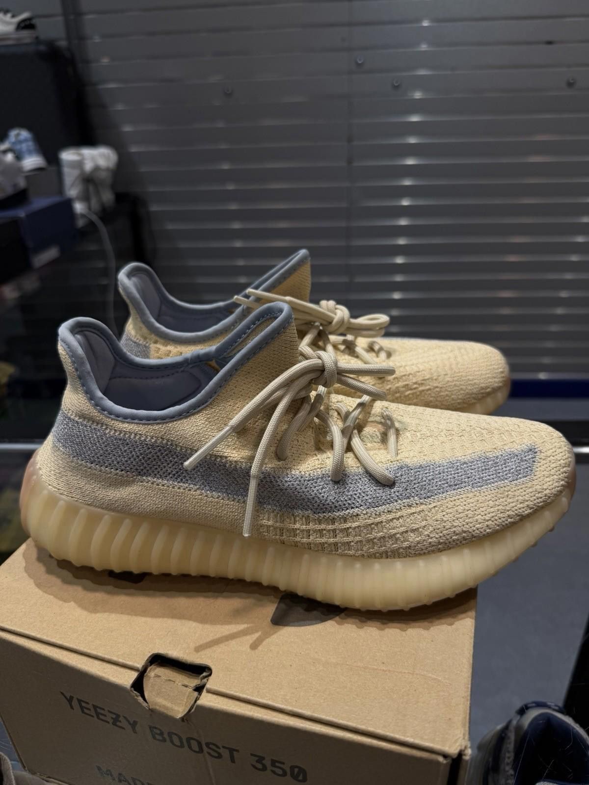 Adidas Size 8.5 - Adidas Yeezy Boost 350 V2 Linen Sneakers FY5158 Size US 8.5 / EU 41-42 - 11 Thumbnail
