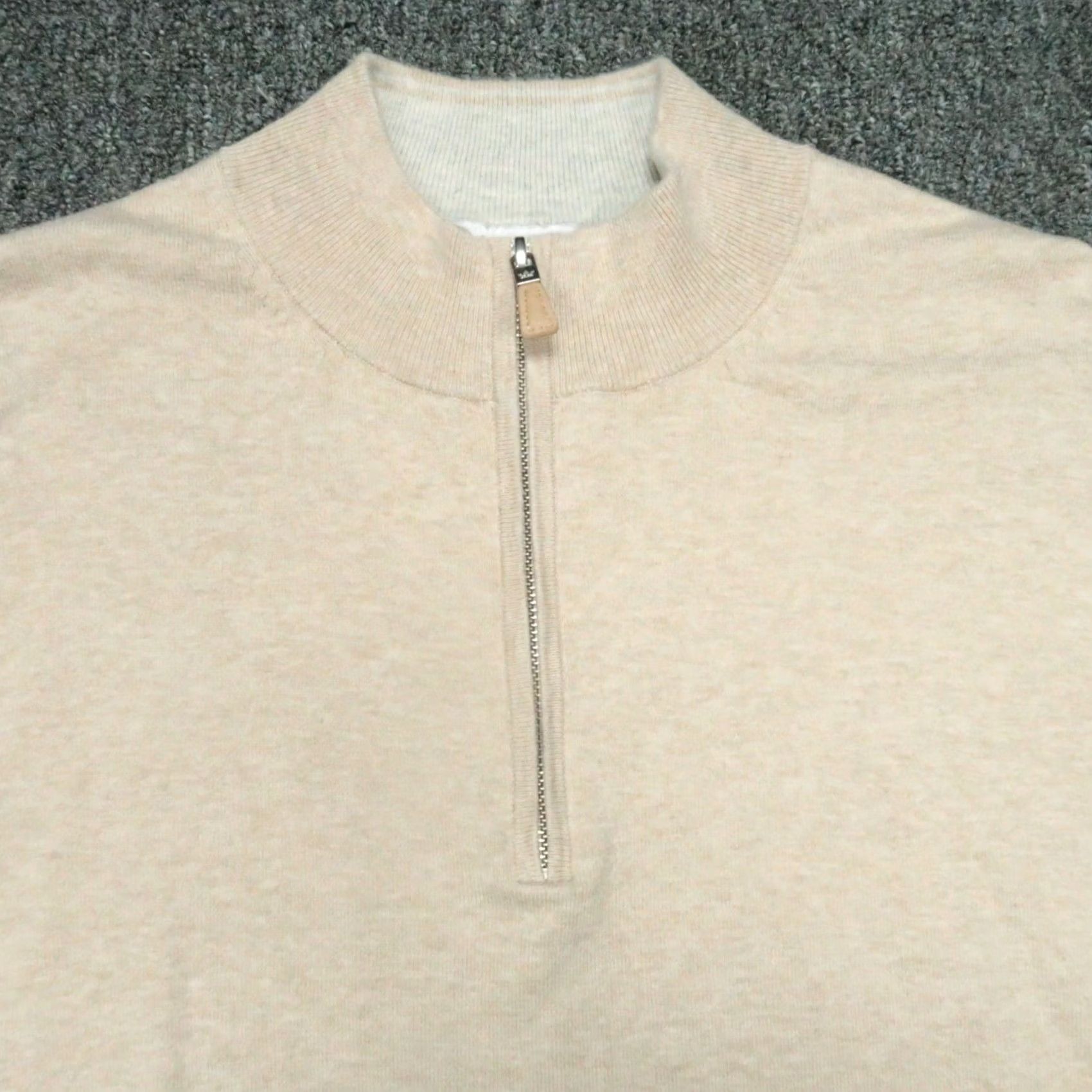 Peter Millar Peter Millar Sweater Men XL Khaki Tan Crown Soft Quarter Zip Pullover Jumper Size US XL / EU 56 / 4 - 2 Thumbnail