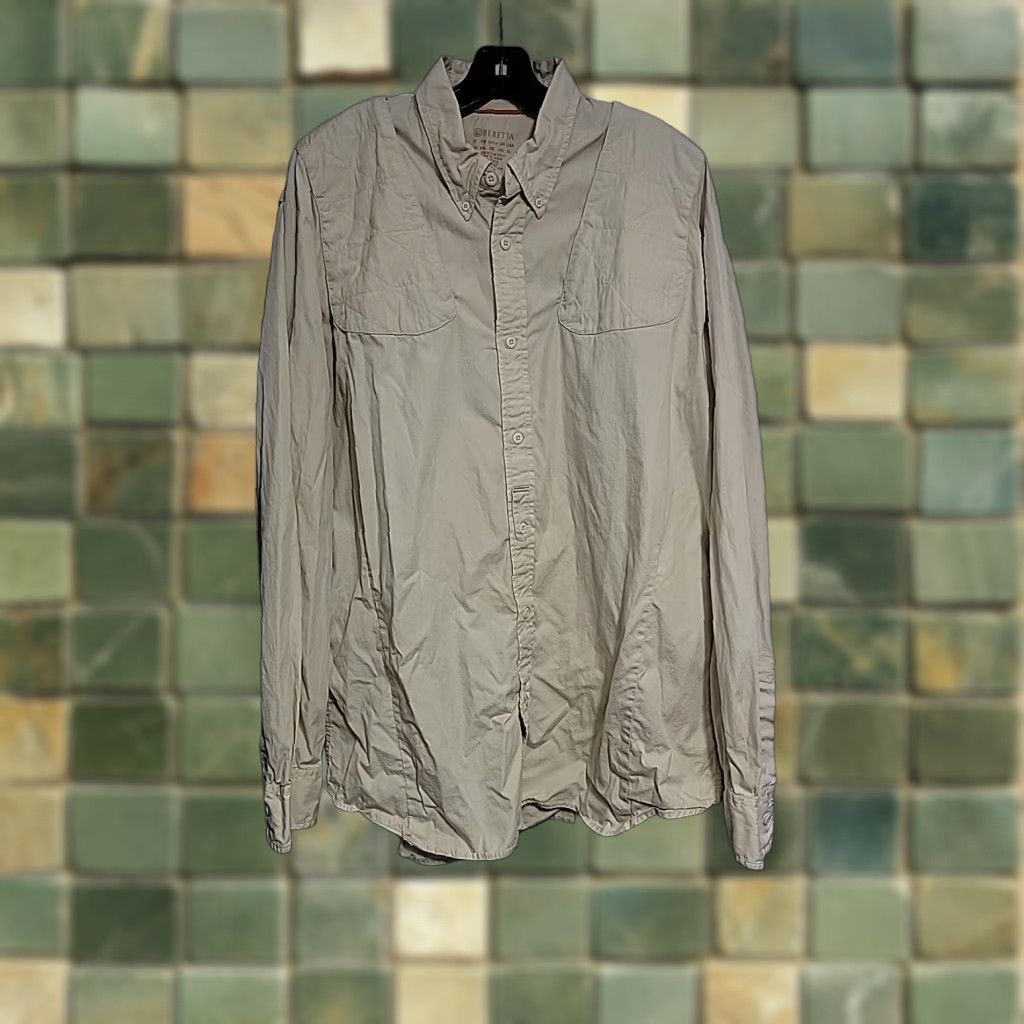 Vintage Beretta Shirt Mens 2XL Tan Button-Up Collared Outdoor Vintage Not Size US XXL / EU 58 / 5 - 1 Thumbnail