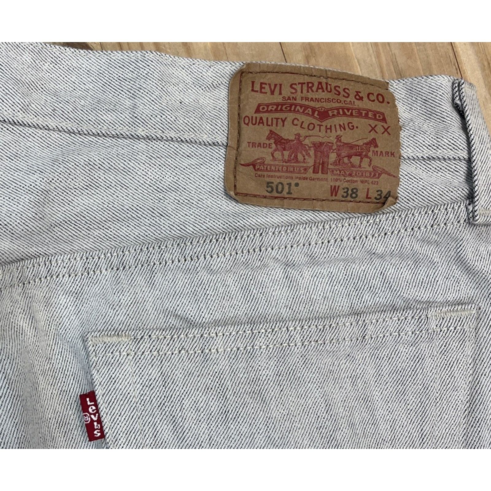 Levi's Vintage Levis 501 Jeans Mens 38x34(36x34) Gray Size US 38 / EU 54 - 6 Thumbnail