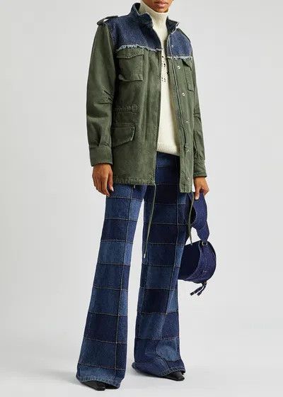 Chloe o1y0825 Denim Jacket in Military Green/Blue Size S / US 4 / IT 40 - 4 Thumbnail