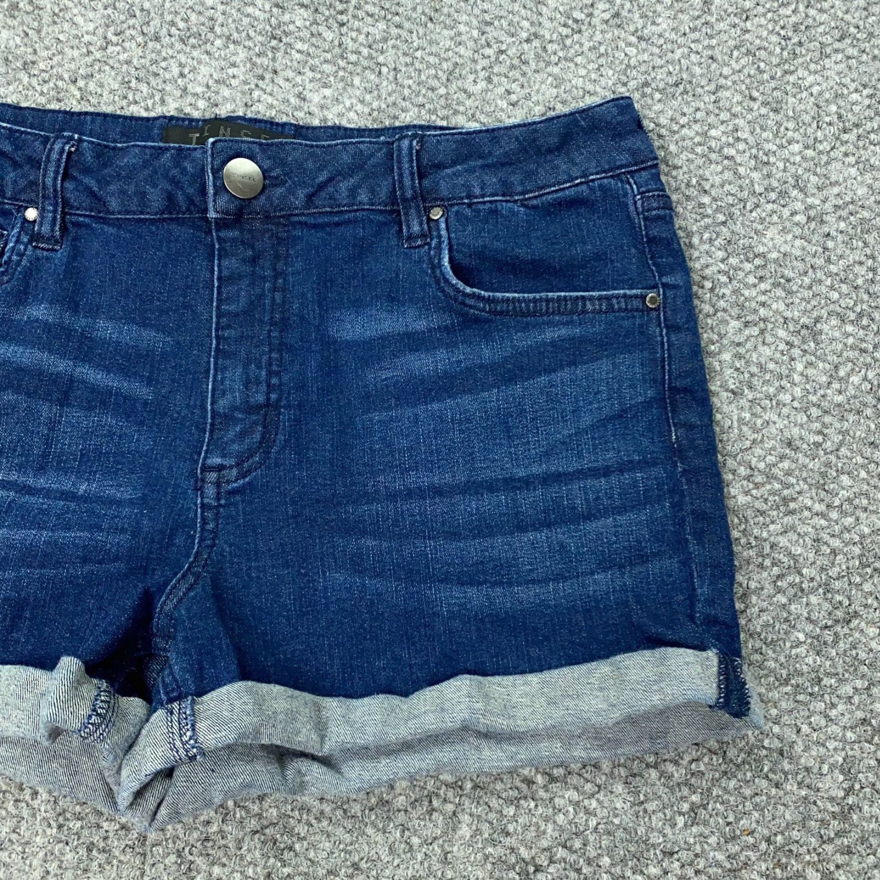 Denime Stitch Fix Tinsel Jeans Shorts Womens Size 30 Blue Denim Mid-Rise Stretch Roll Hem Size 33" - 2 Thumbnail