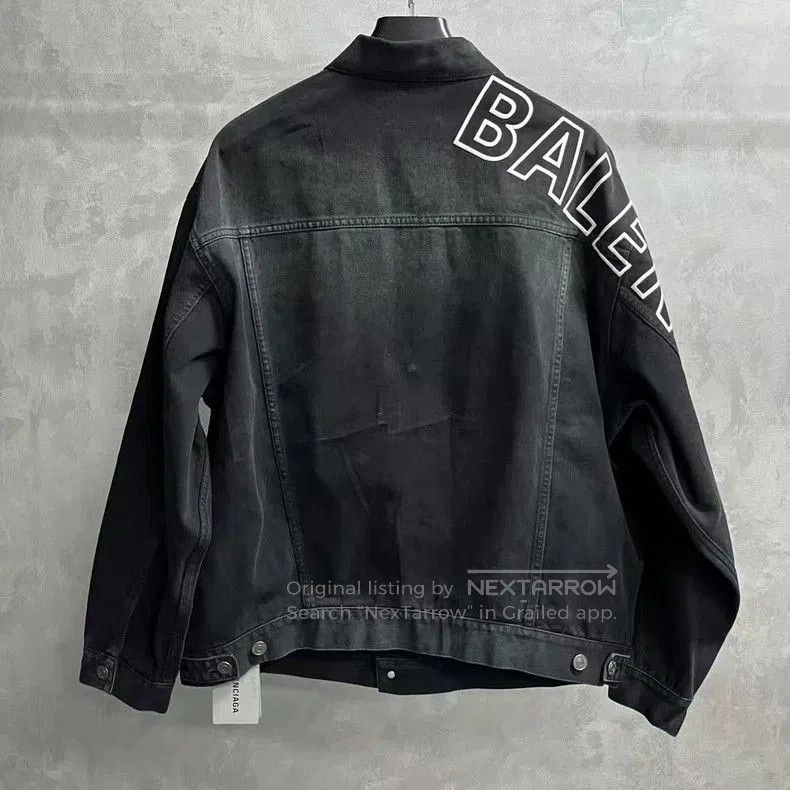 Balenciaga Balenciaga Black Logo Denim Jacket. Size US XS / EU 42 / 0 - 2 Thumbnail