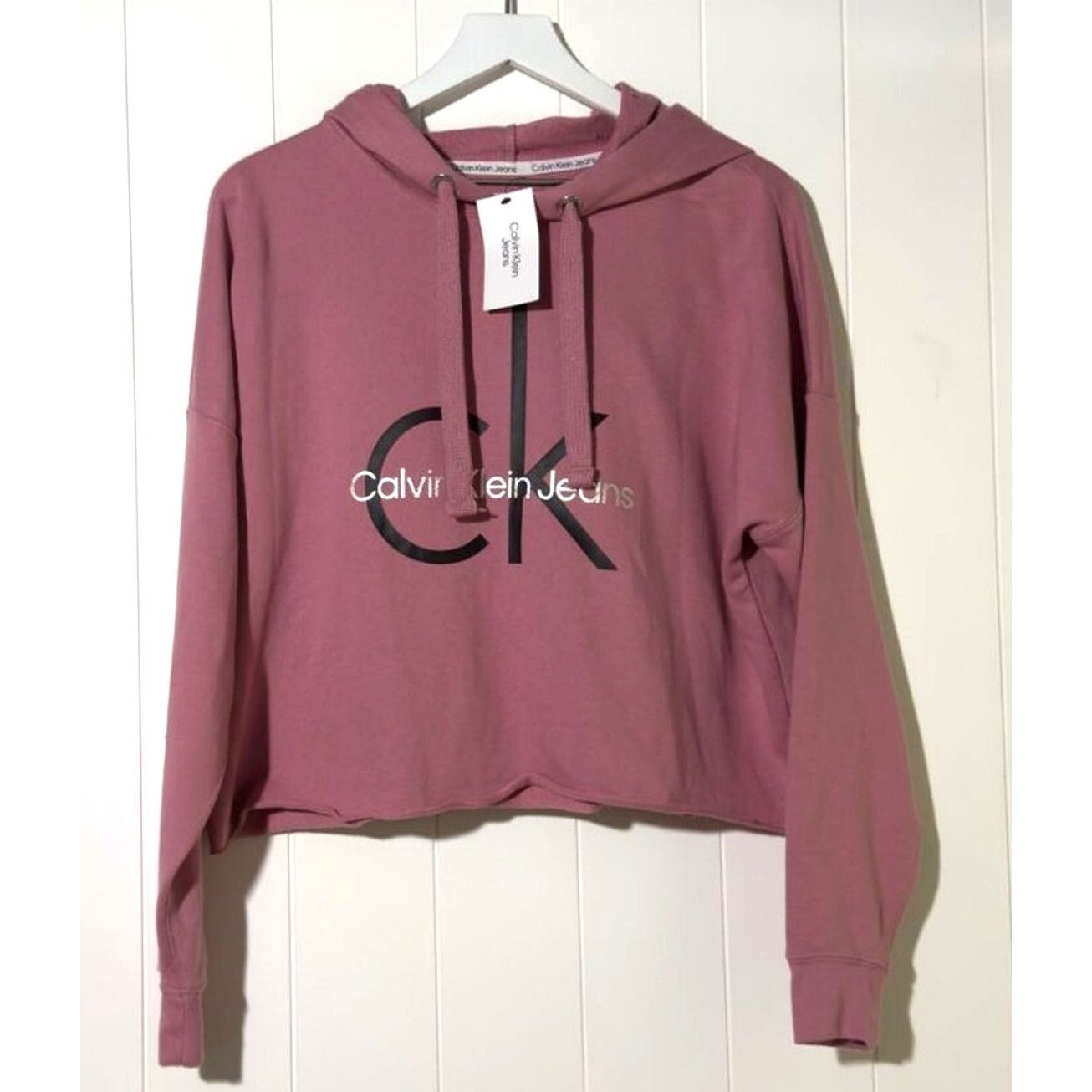 Calvin Klein Calvin Klein Jeans Cropped Hoodie Medium Sweatshirt Pink NWT Size M / US 6-8 / IT 42-44 - 1 Thumbnail