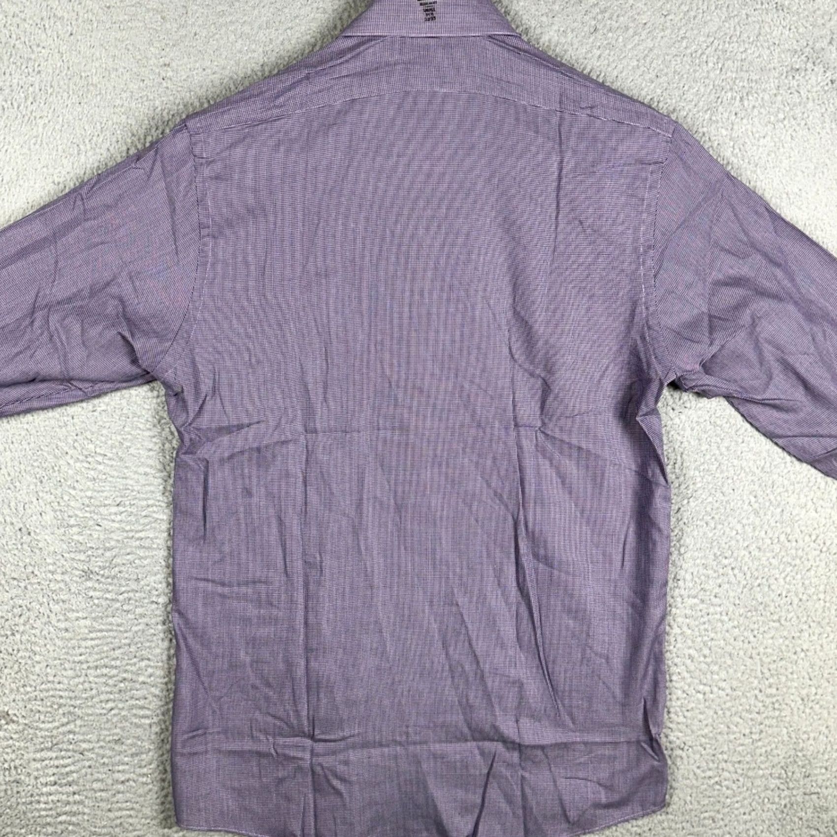 Van Heusen Van Heusen Dress Shirt Mens 14.5 32-33 Purple Regular Check Button up Shirt Mens Size 40R - 3 Thumbnail
