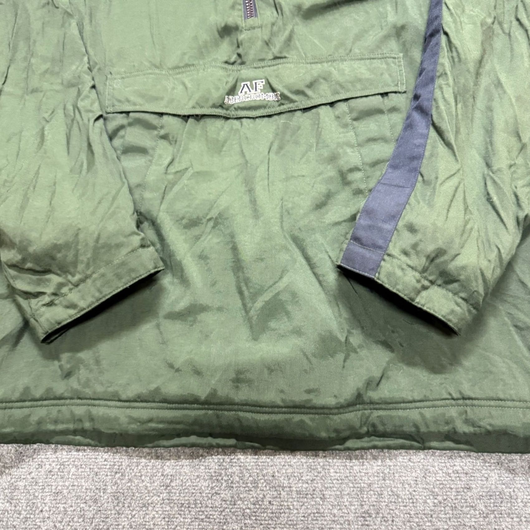 Vintage VTG Ambercrombie & Fitch Jacket Men XL Green Blue Striped 1/4 Zip A-tech Windbreaker Nylon Green Mens XL Shirt Size US XL / EU 56 / 4 - 7 Thumbnail