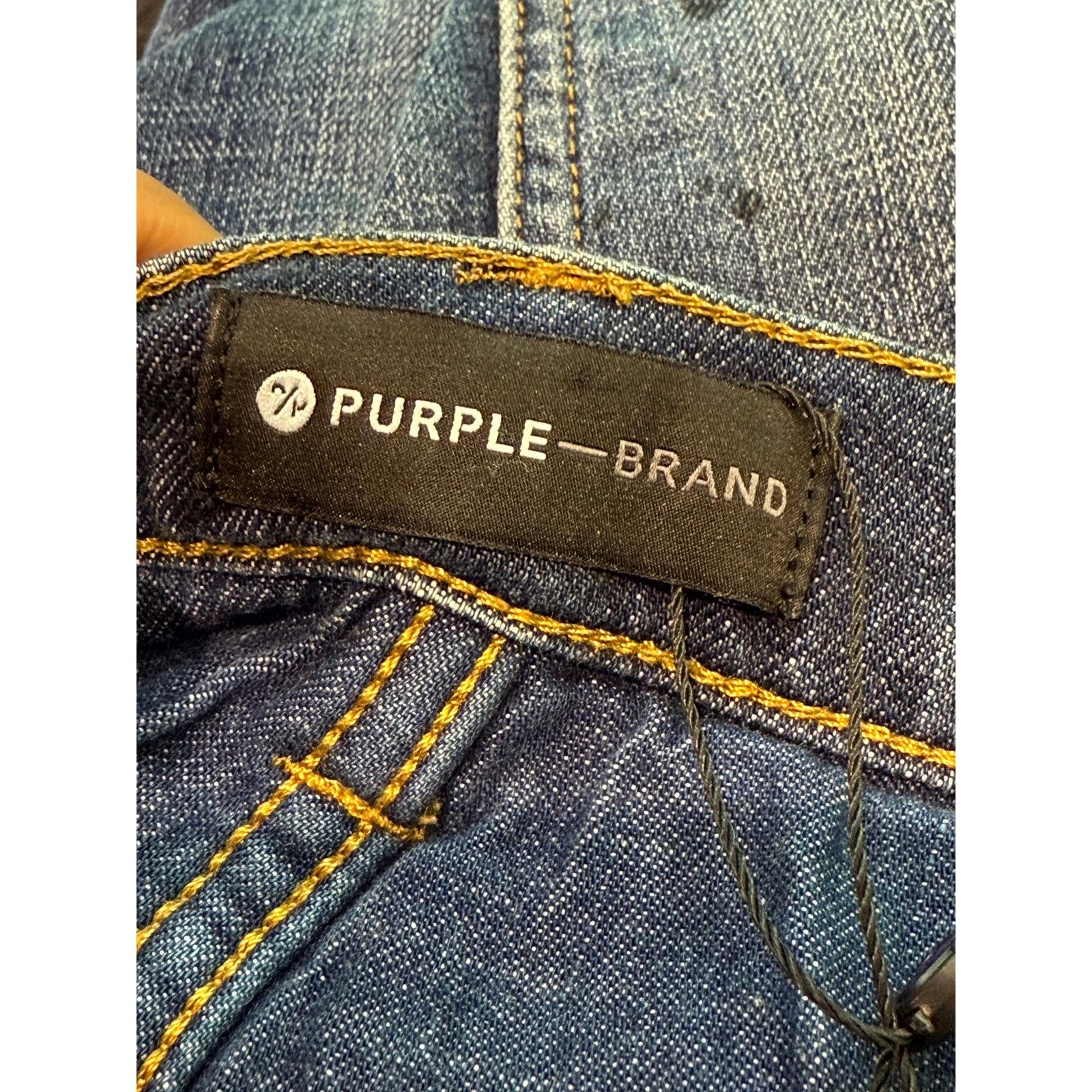 Purple Purple Splatter Dark Wash Jeans Size US 36 / EU 52 - 9 Thumbnail
