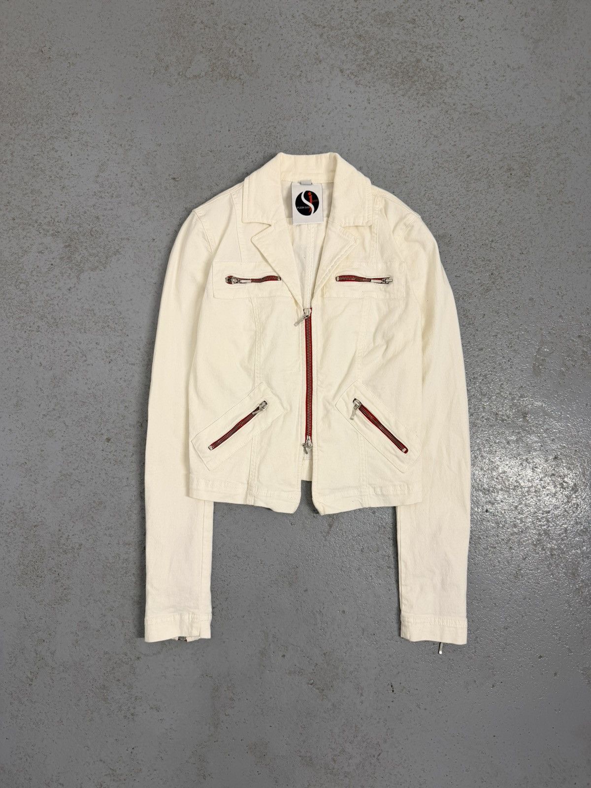 plein sud Plein Sud Multi-zip Bloody Denim Jacket Size M / US 6-8 / IT 42-44 - 1 Thumbnail