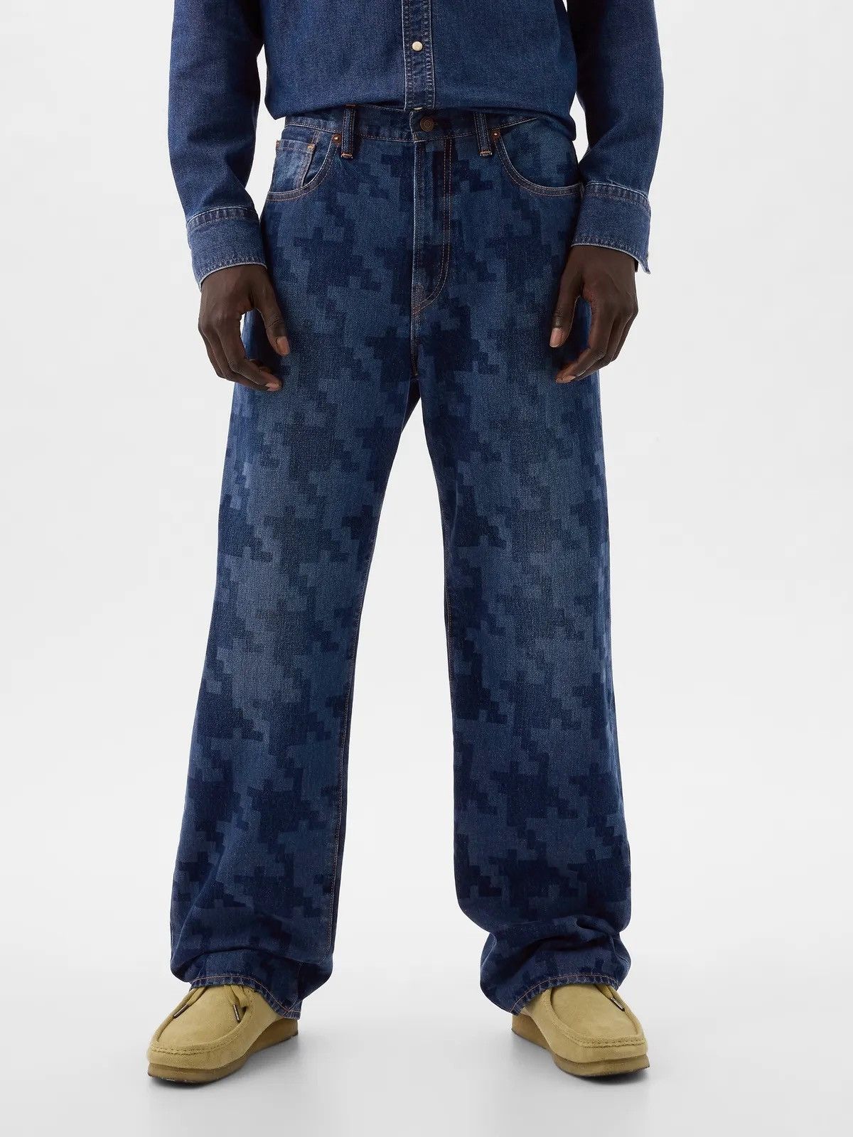 image of Dapper Dan Dap Denim Jeans Pants 90's Loose in Blue/Navy, Men's (Size 34)