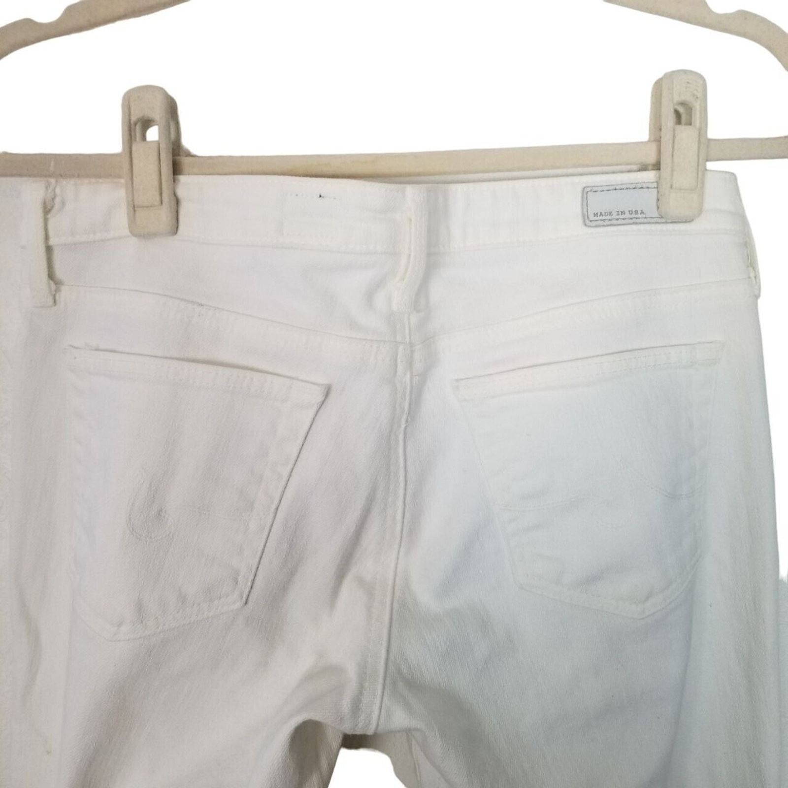 AG Adriano Goldschmied Adriano Goldschmied Womens White The Stilt Cigarette Roll Up Size 28" / US 6 / IT 42 - 9 Thumbnail