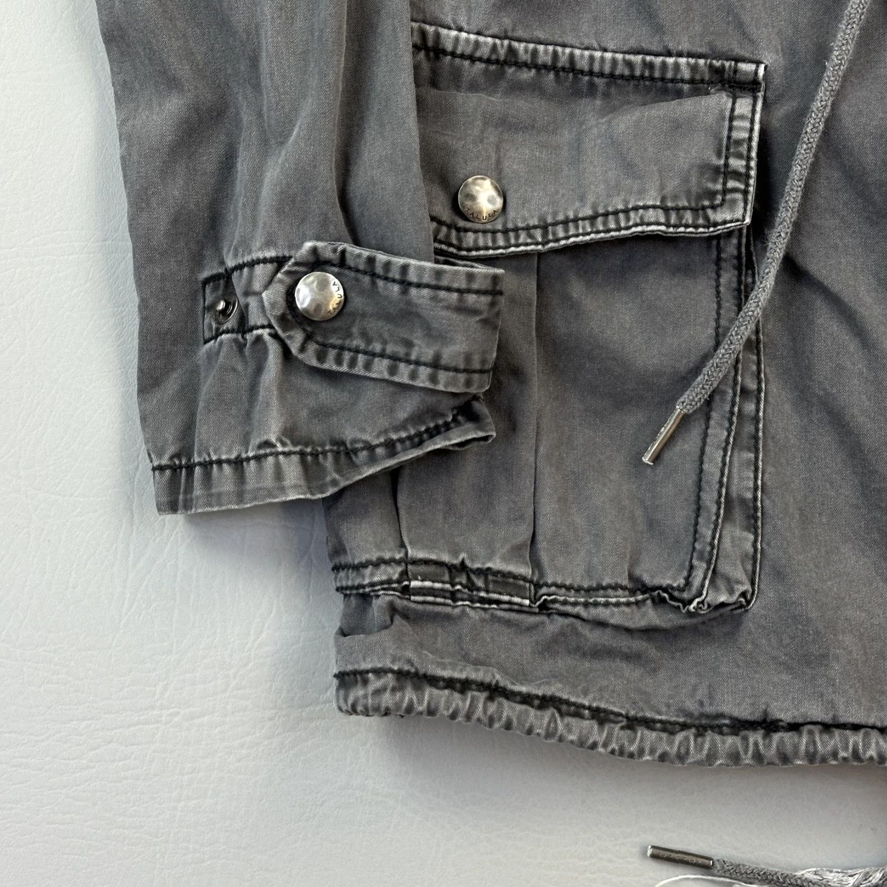 Vintage Talula Jacket Womens XS Gray Hooded Utility Military Trooper Drawstring Jacket Women XS Gray Hooded Utility Military Trooper Drawstring Size XS / US 0-2 / IT 36-38 - 2 Thumbnail