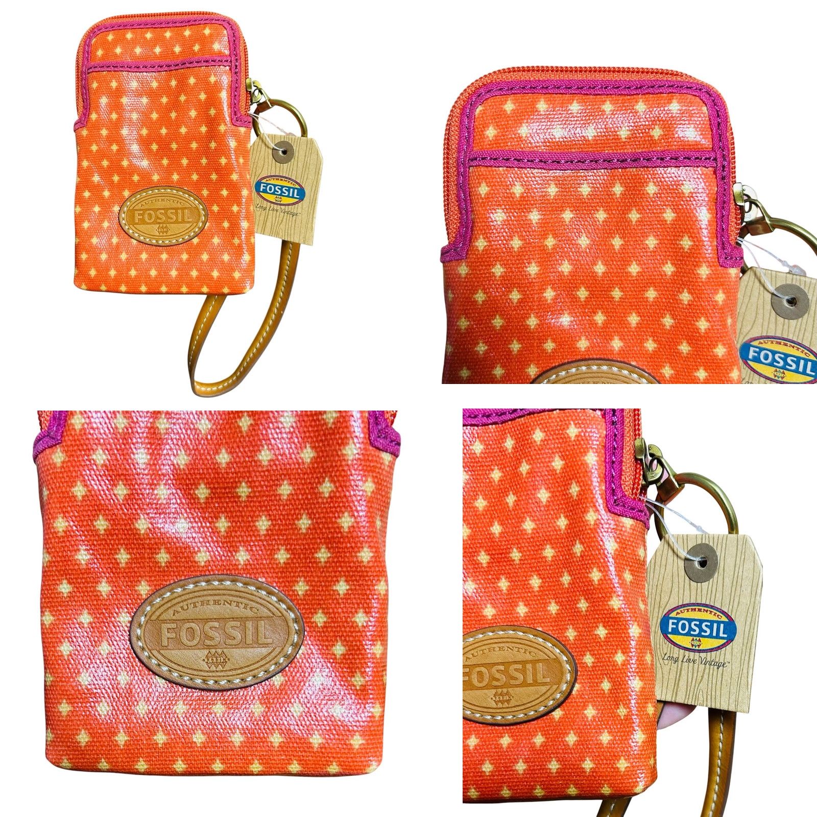 Fossil Fossil Key-Per Shopper Tote Bag Purse Coral Diamond Coated Canvas W/Wallet New Women Large Leather Handles Summer Couture 100% Nylon? Size L / US 10 / IT 46 - 10 Thumbnail
