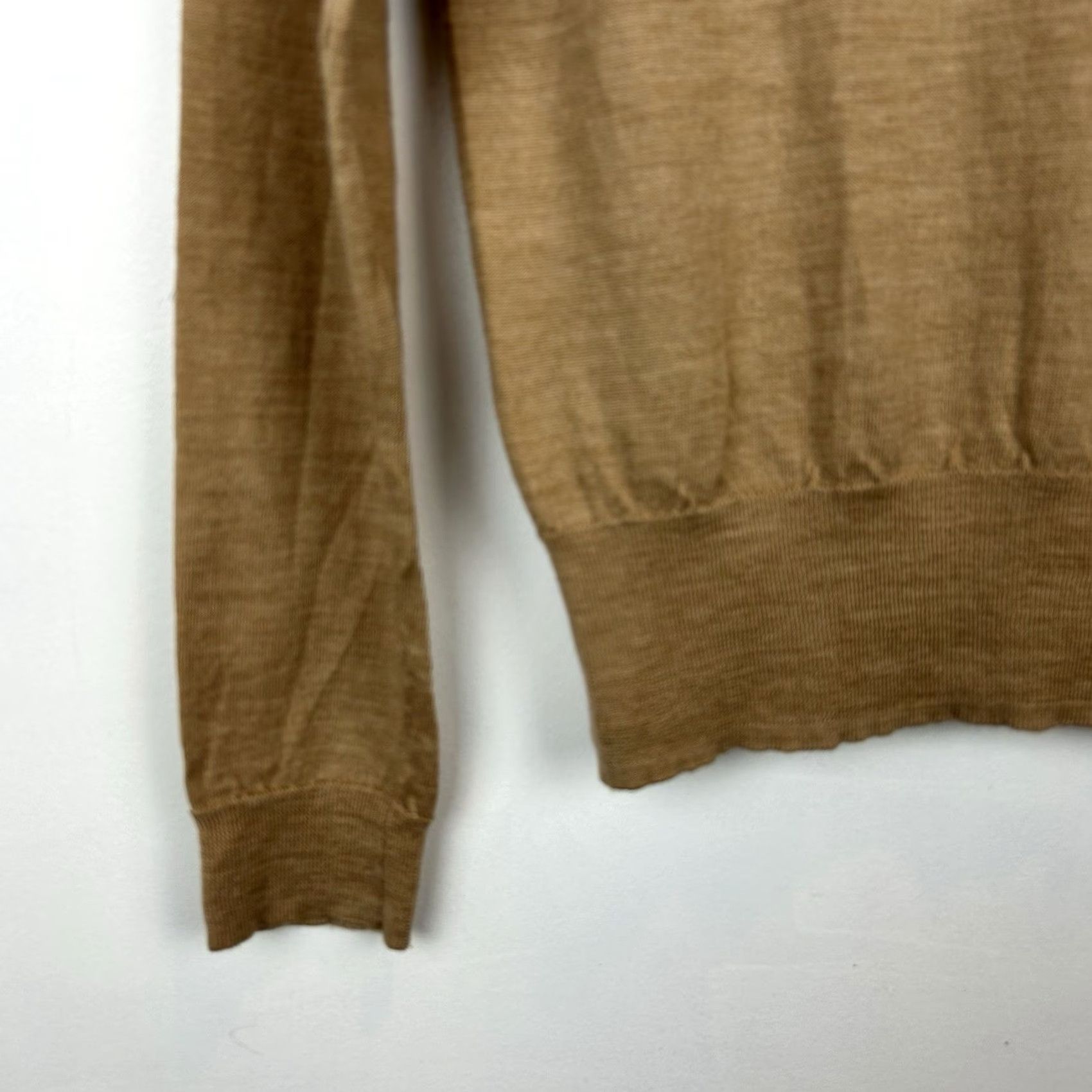 J.Crew J.CREW Sweater Women Small M Lace Ruffle Crew Neck Beige Merino Wool Pullover, Regular Fit, Long Sleeve Size S / US 4 / IT 40 - 5 Thumbnail