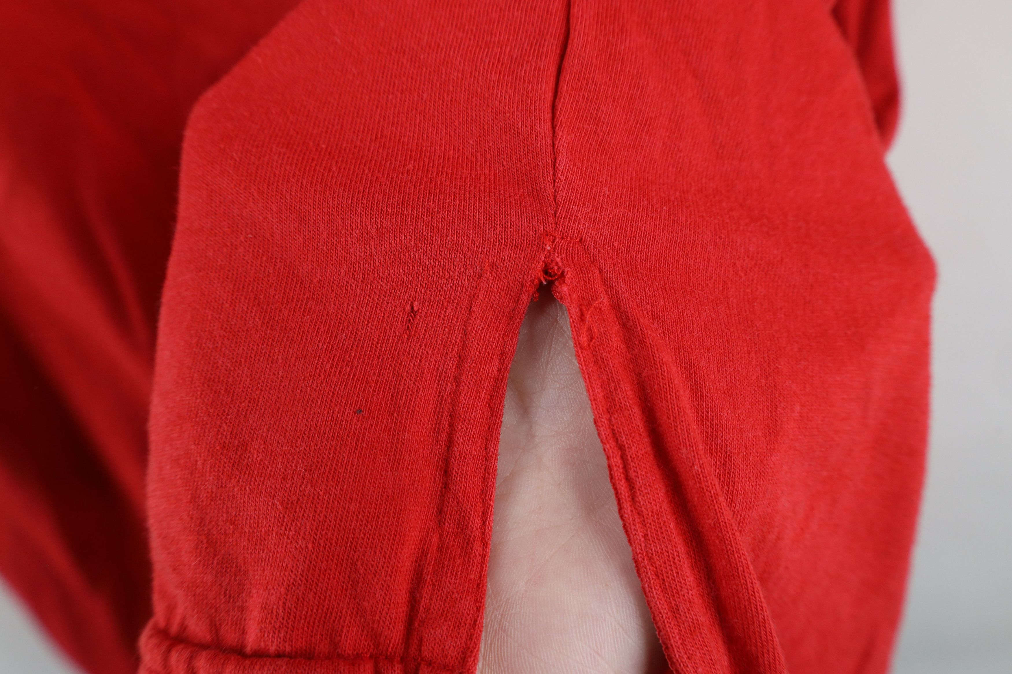 Vintage Vintage 90s Streetwear Blank Short Sleeve Henley T-Shirt Red Size US XL / EU 56 / 4 - 6 Thumbnail