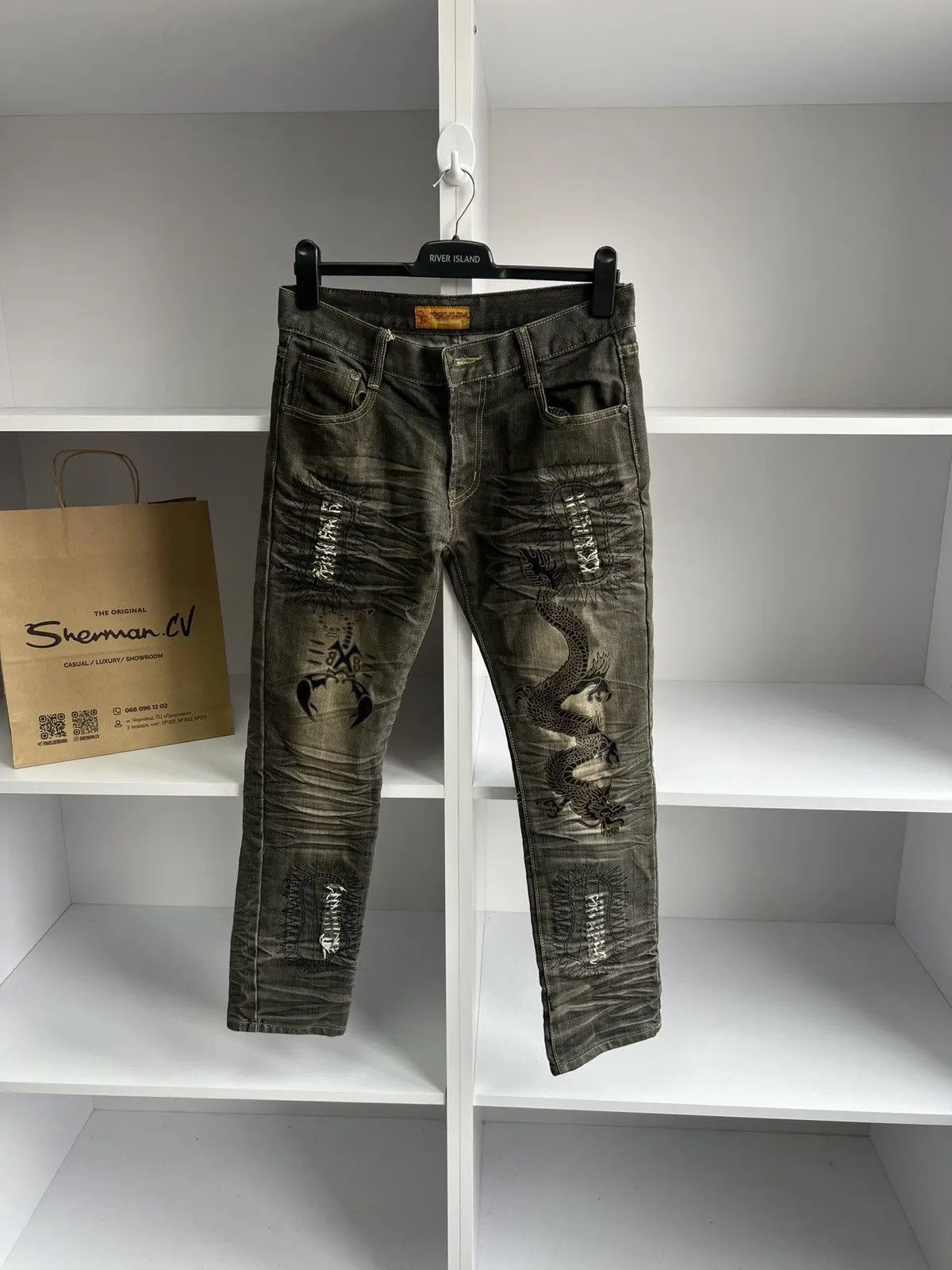 Japanese Brand × Vintage Vintage Japanese Style Archival Embroidered Pants Size US 32 / EU 48 - 2 Thumbnail