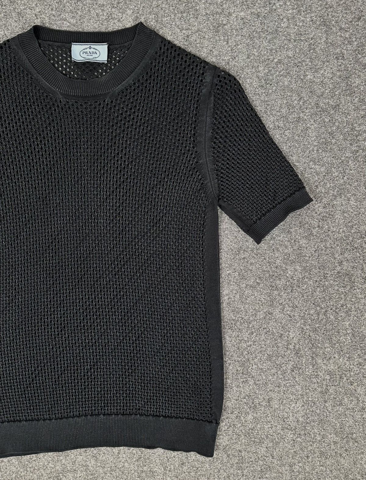 Prada Prada - Knitted See Through- Short Sleeve Shirt - Logo Size US XXS / EU 40 - 3 Thumbnail