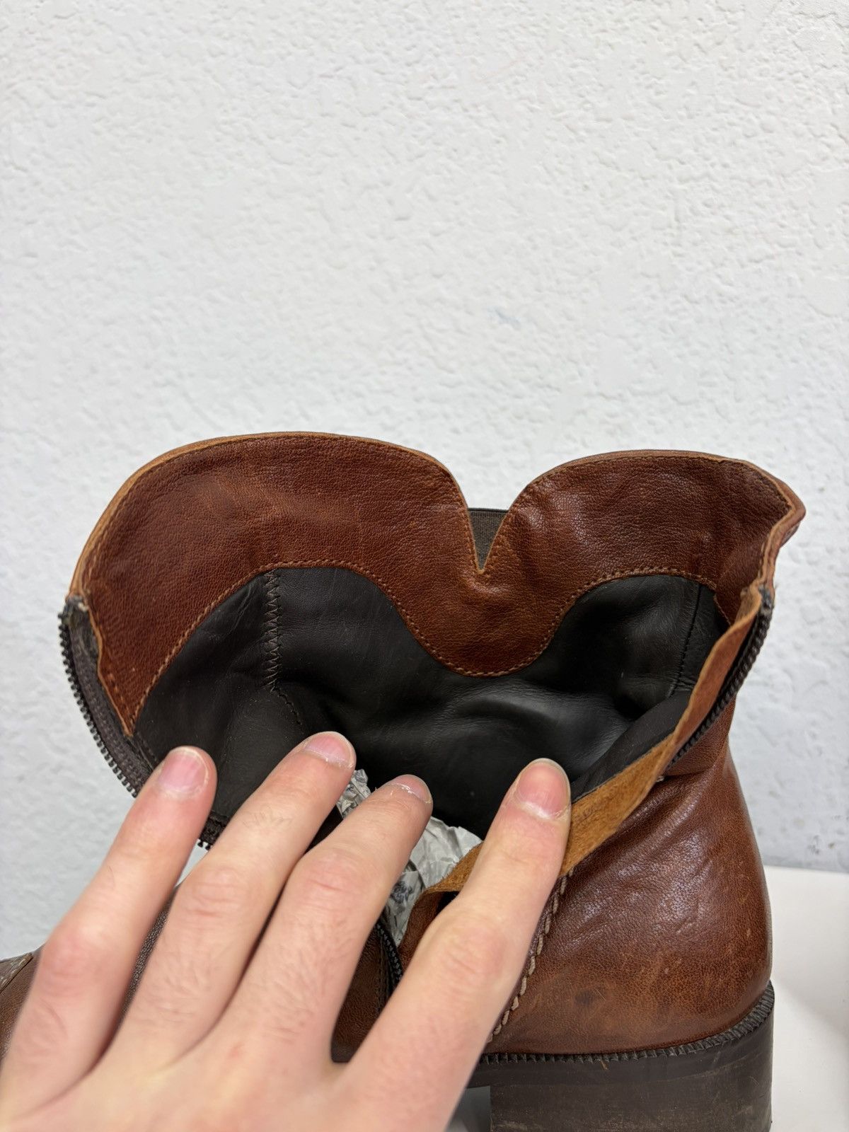 If Six Was Nine Vintage Y2K Guidi CCP Style Distressed Leather Biker Boots Size US 7 / EU 40 - 12 Thumbnail