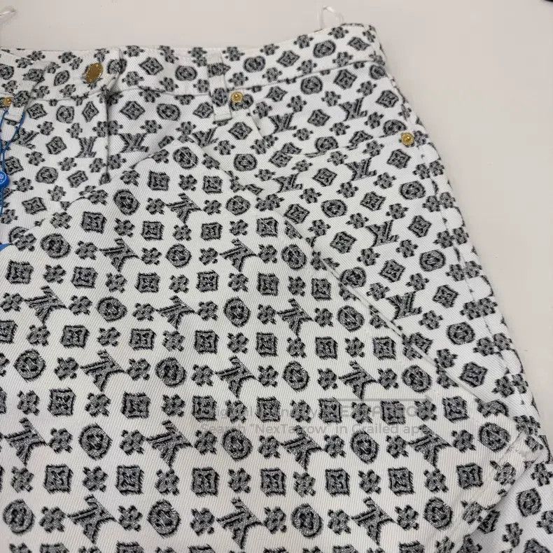 Louis Vuitton Louis Vuitton 25 Black and White Full Steel Label Wide Leg Size US 38 / EU 54 - 7 Thumbnail
