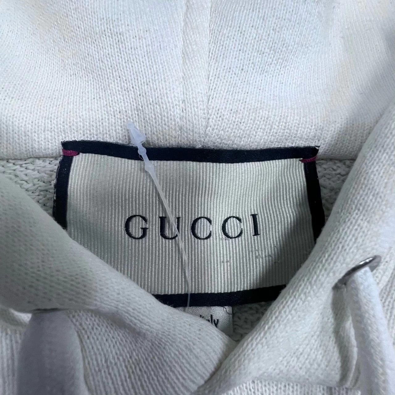 Gucci Gucci square vintage print white hoodie S (stains) Size S / US 4 / IT 40 - 3 Thumbnail