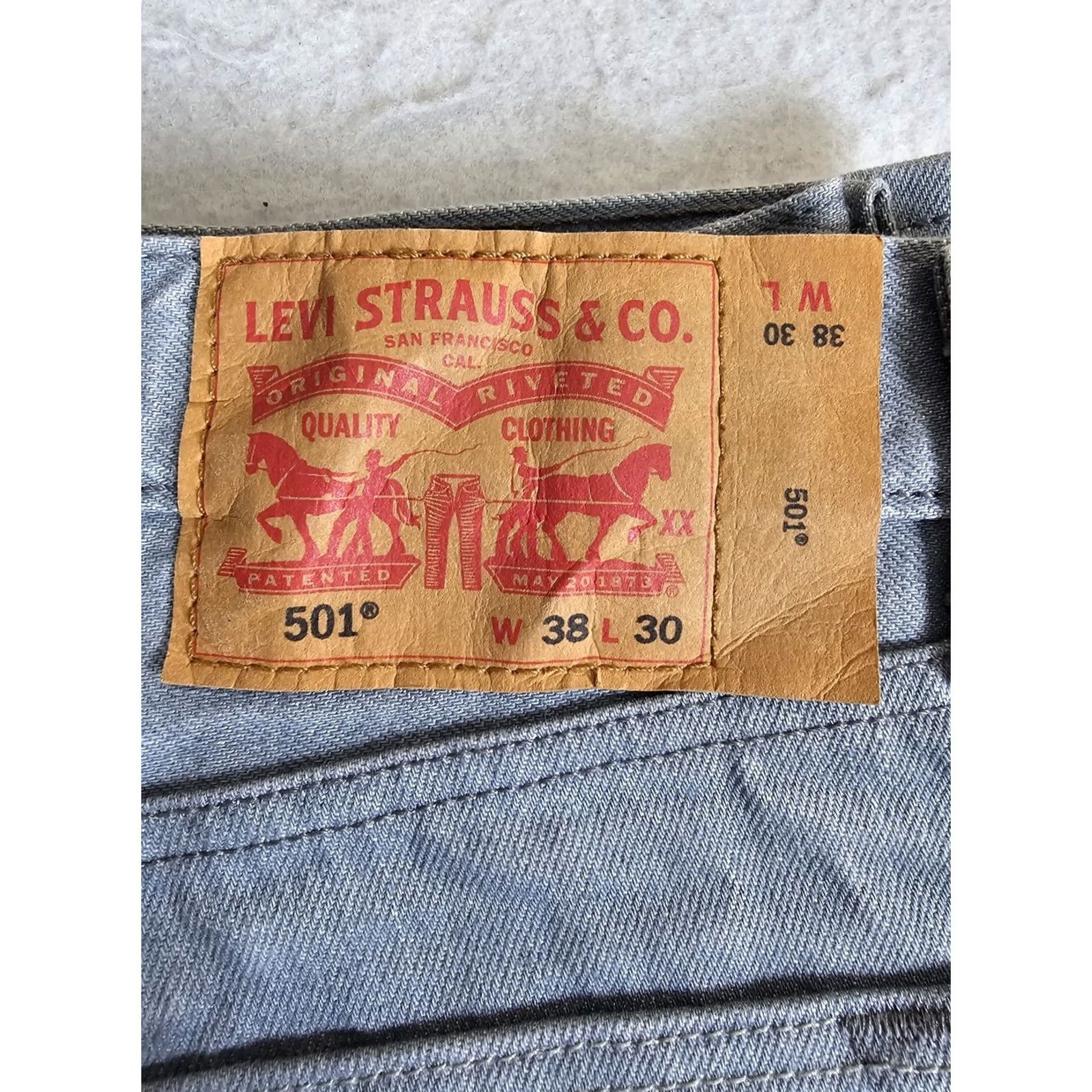 Levi's Vintage Levi's 501 Jeans Straight Leg Button Fly Denim Jeans Gray Mens 38x30 Retro 90s Regular Fit Size US 38 / EU 54 - 3 Thumbnail