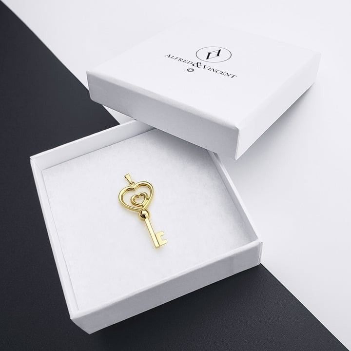 Other Double Heart Key Love Promise 14k Yellow Gold Charm Pendant Size ONE SIZE - 2 Thumbnail