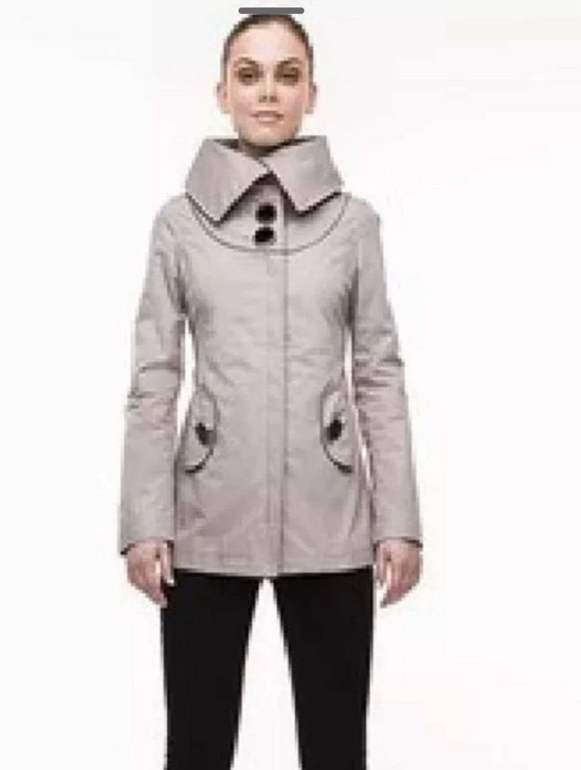Designer × Soia & Kyo × Vintage SOIA & KYO Gray Adjustable Large Lapels Coat Size L / US 10 / IT 46 - 2 Thumbnail