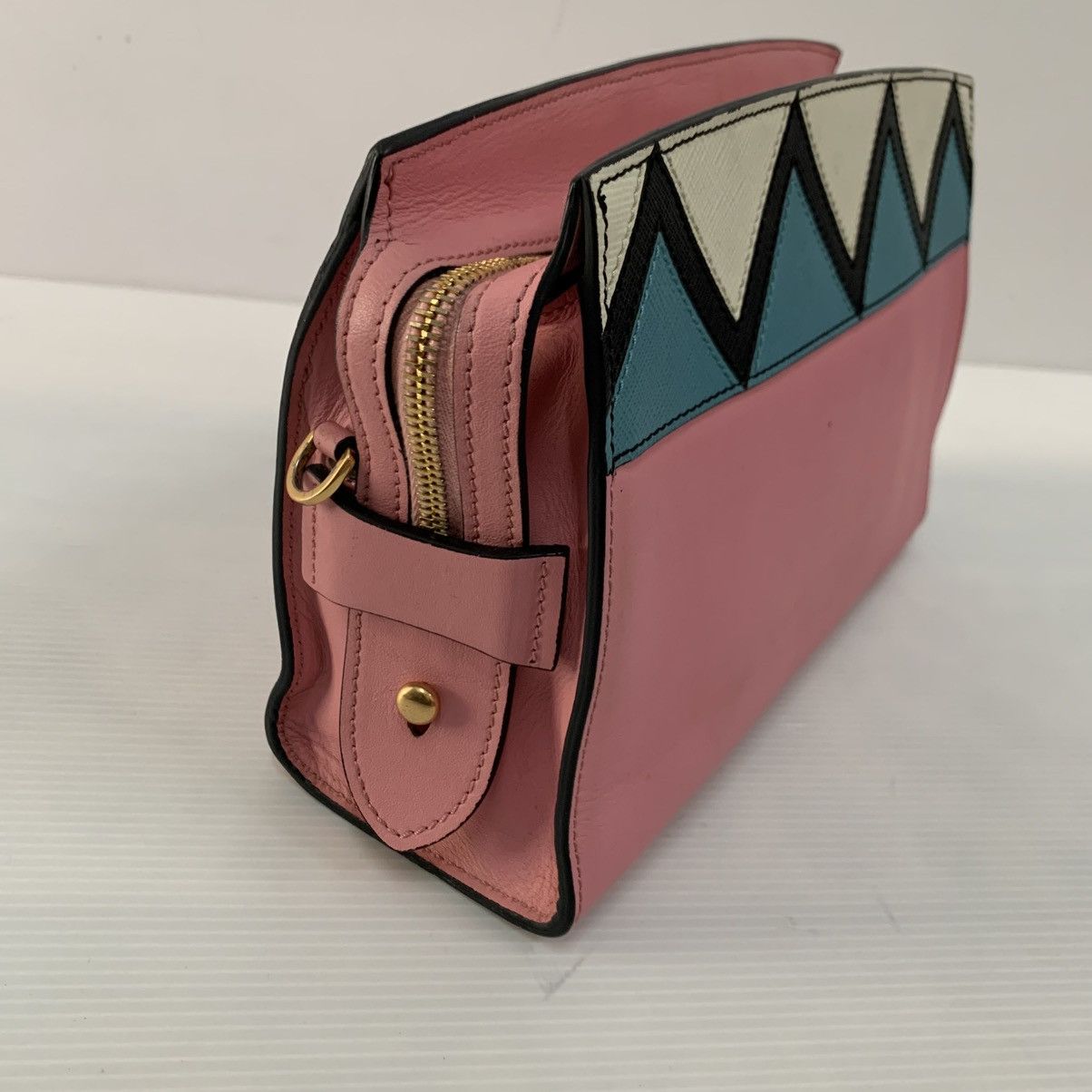 Prada Prada Leather Pink Clutch Bag Size ONE SIZE - 7 Thumbnail