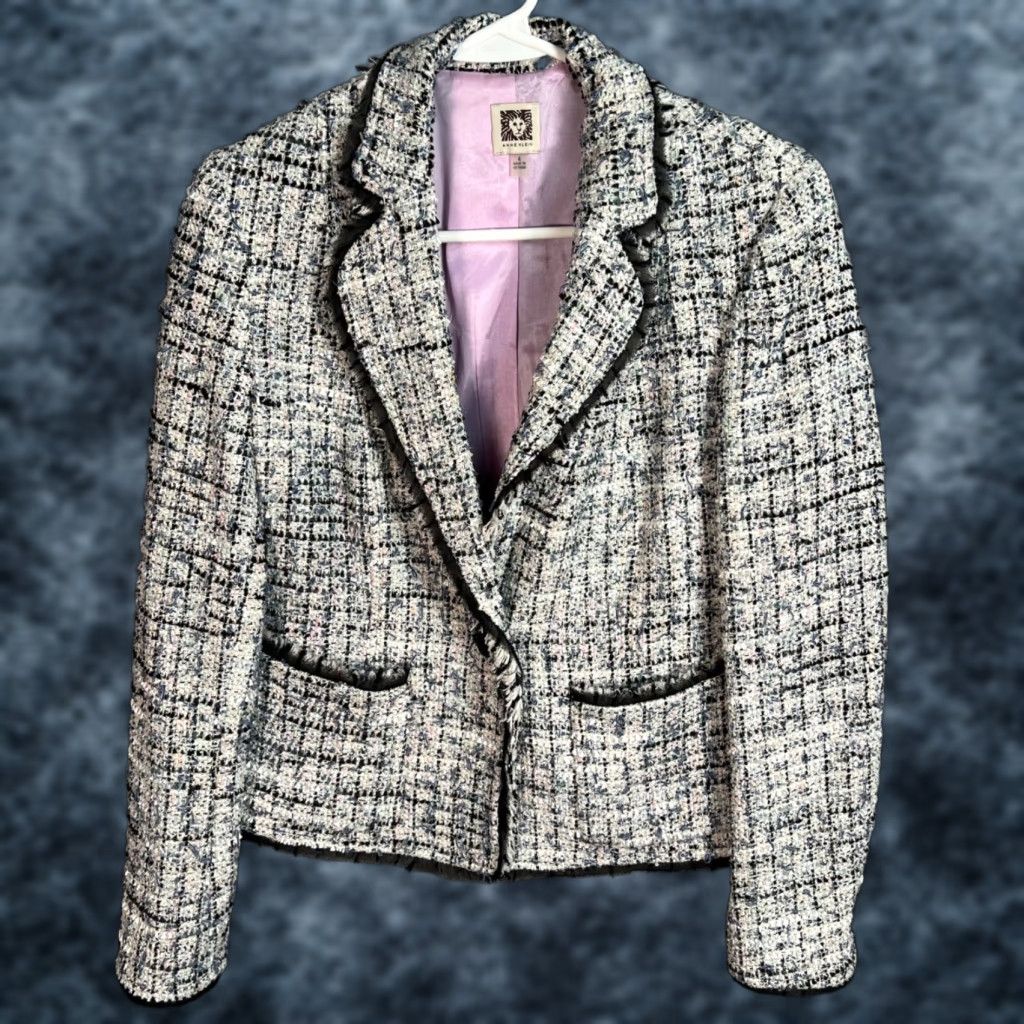 Anne Klein VINTAGE Anne Klein Blazer Womens Tweed Black & White Size 4 Classic Design Size S / US 4 / IT 40 - 1 Thumbnail