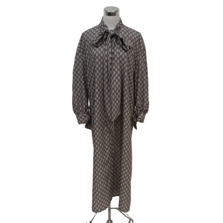 Gucci Gucci GG Logo Tie-Neck Dress Size 38 Size XS / US 0-2 / IT 36-38 - 1 Thumbnail
