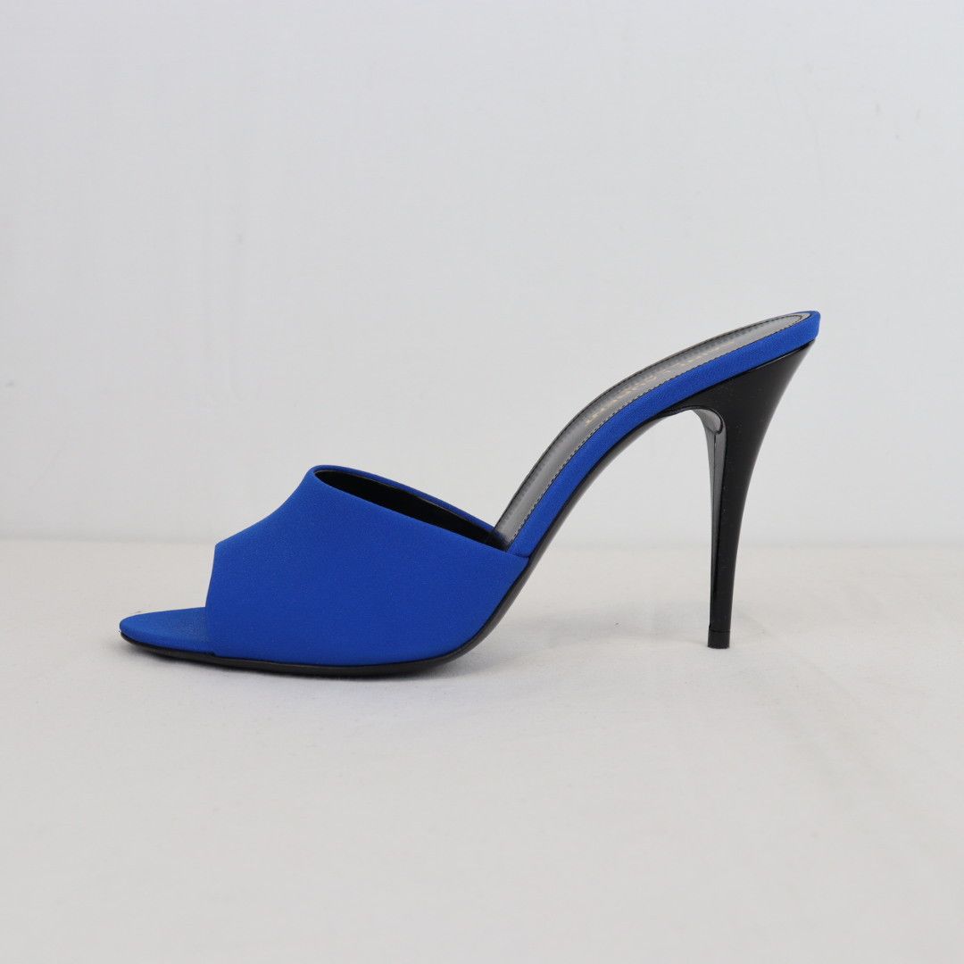 Saint Laurent Paris o1rshd1 Crepe De Chine 1083DOF Heels in Blue Size US 9.5 / IT 39.5 - 3 Thumbnail