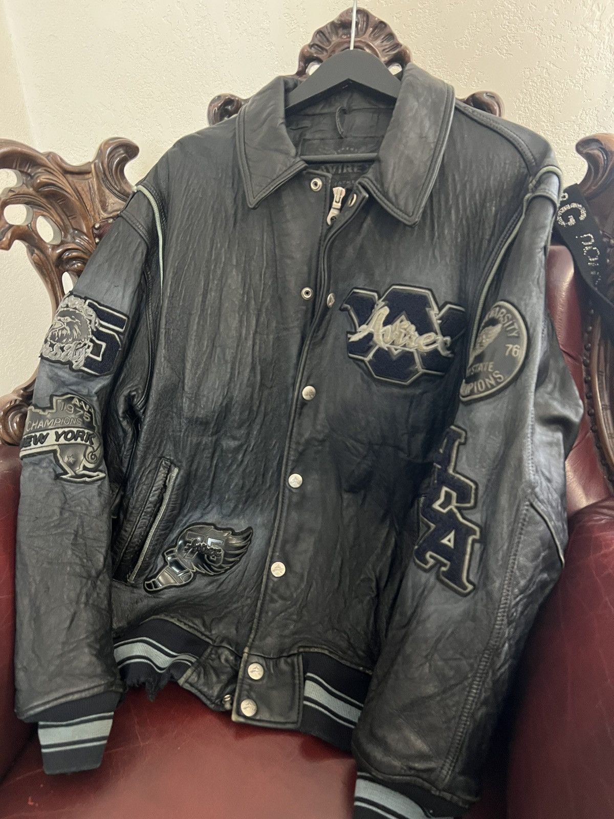 Avirex Vintage 90s Avirex Leather Racing Boxy Jacket Size US M / EU 48-50 / 2 - 2 Thumbnail