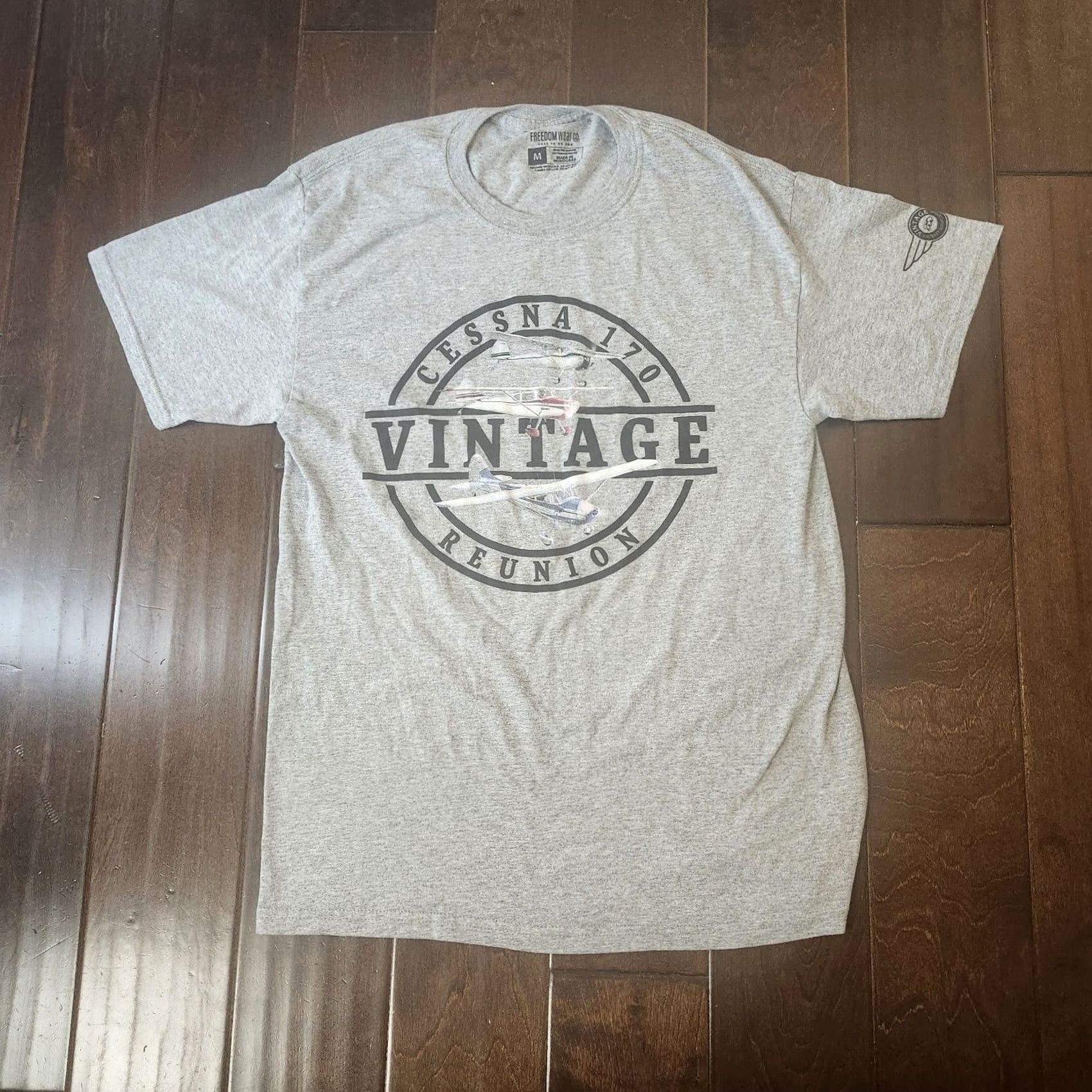 Vintage Cessna 170 Graphic Print T Shirt Vintage Reunion Mens Medium Gray Crew Neck Short Sleeve Cotton Polyester Bre breathable USA Freedom Wear Size US M / EU 48-50 / 2 - 2 Thumbnail
