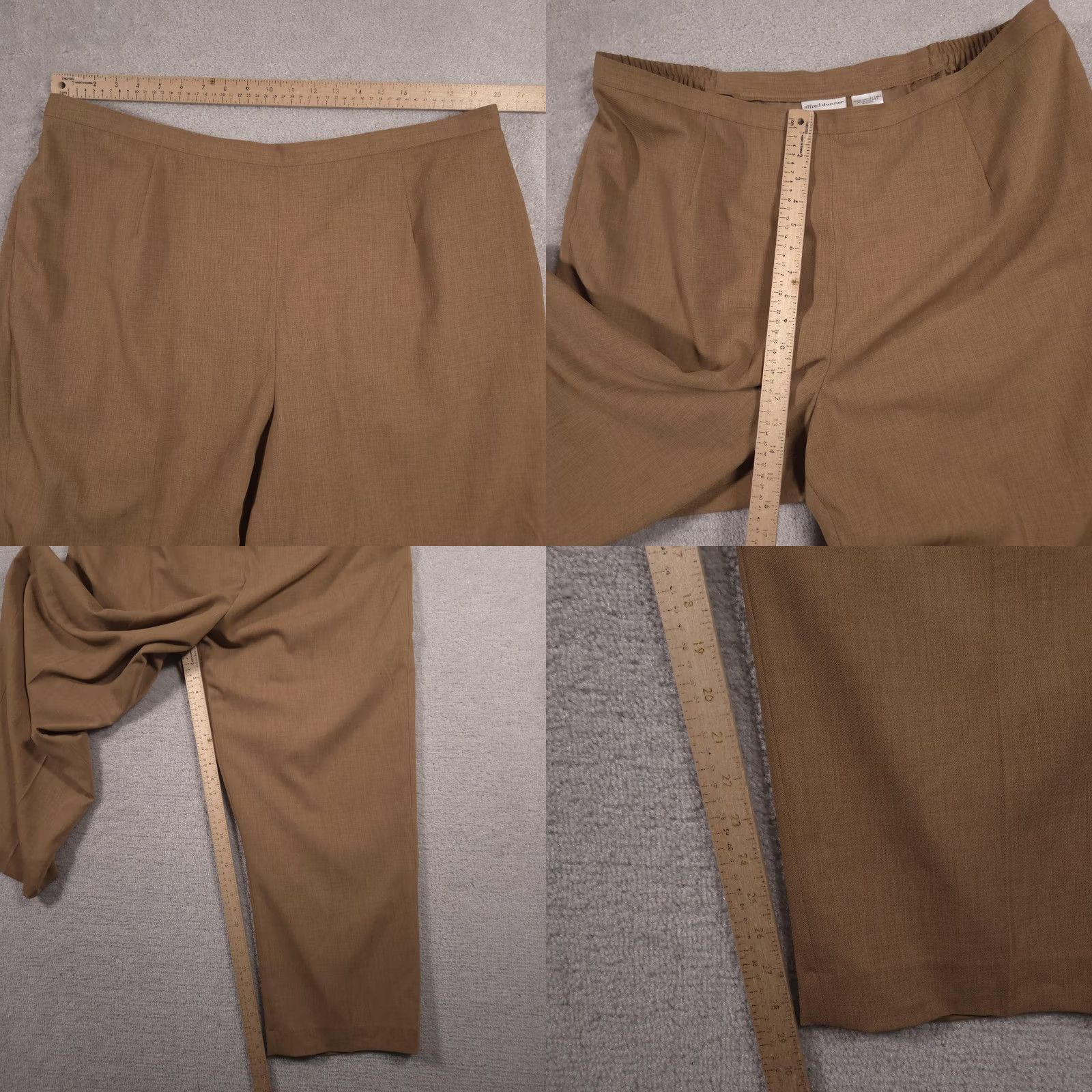 Vintage VINTAGE Alfred Dunner Pants Womens 22W Brown Lined Elastic Waist Stretch Dress Slacks Size 40" / US 18 - 8 Thumbnail