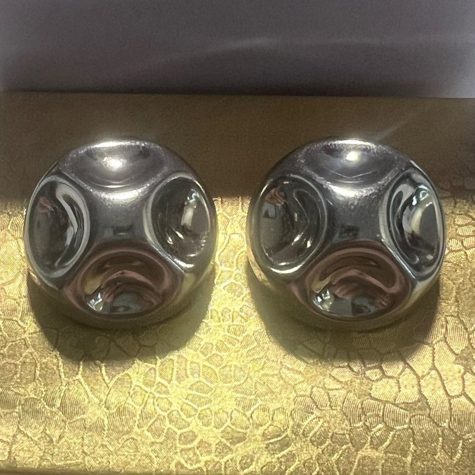 & Other Stories Vintage Signed - Napier Silver tone Circular Clip Earrings Size ONE SIZE - 7 Thumbnail