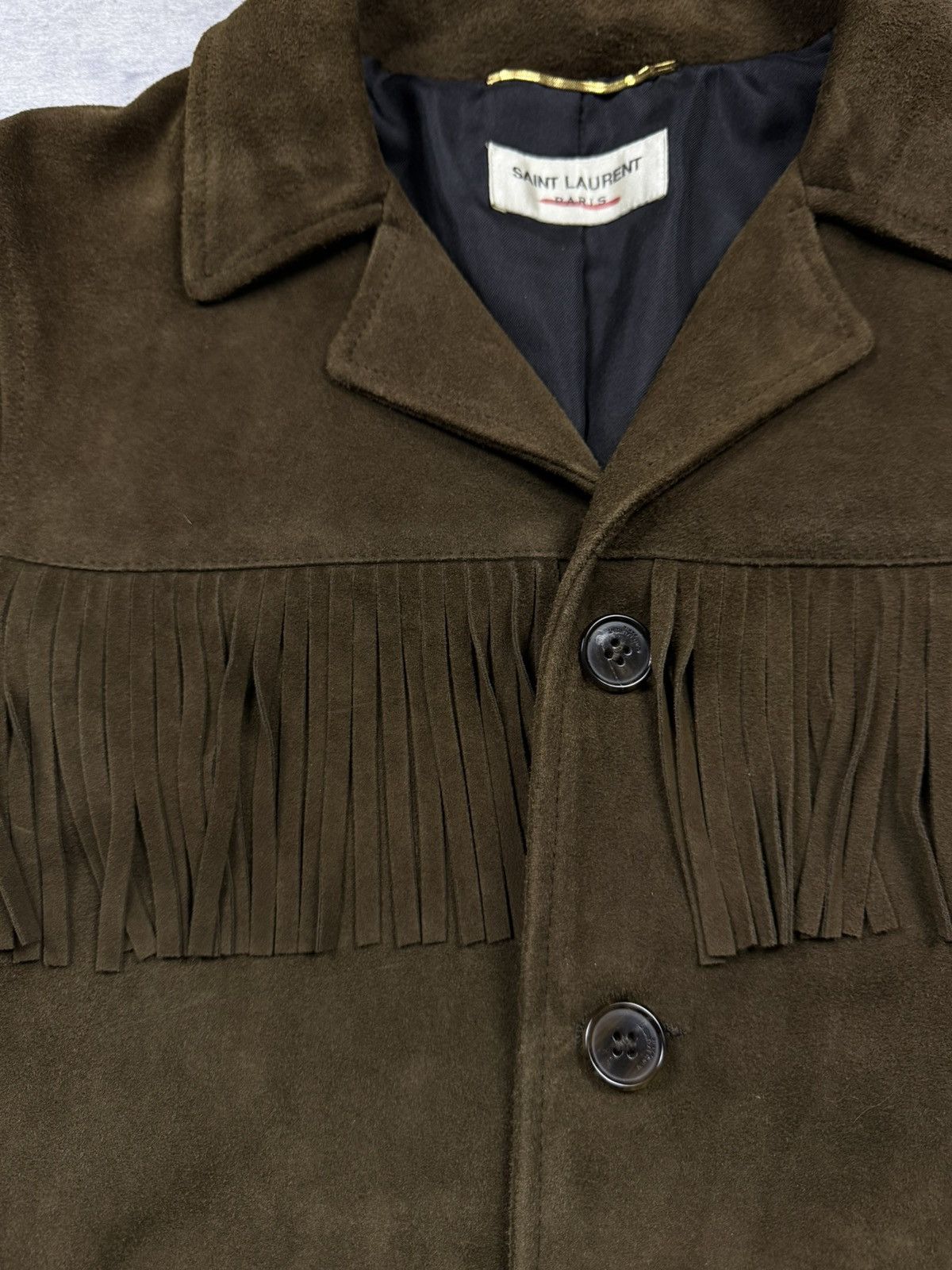 Saint Laurent Paris Saint Laurent Paris Suede Fringe Jacket Western Style 2015 Size XS / US 0-2 / IT 36-38 - 4 Thumbnail