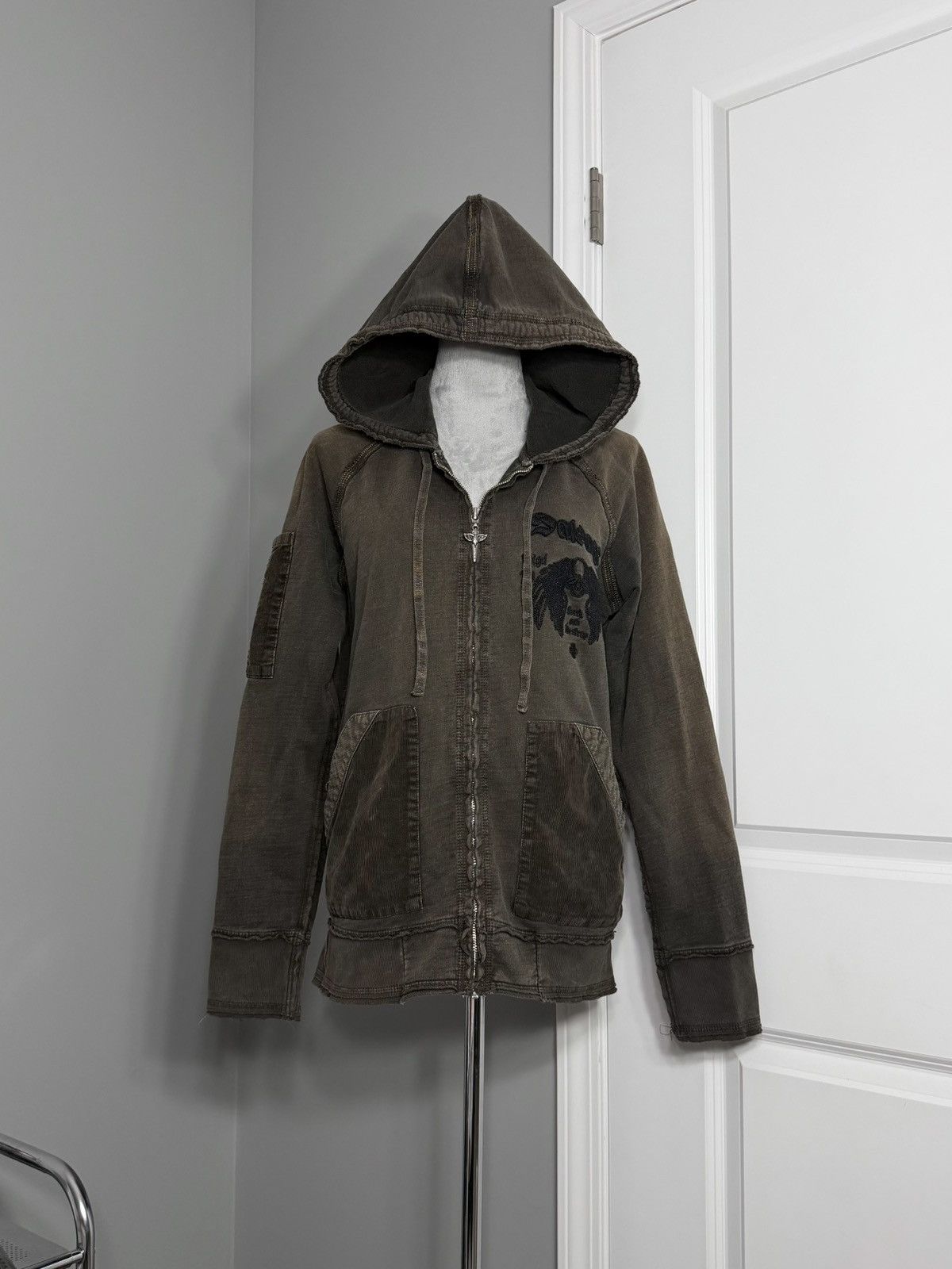 Salvage Y2K Salvage Vultures Embroidered Zip Up Hoodie Size US L / EU 52-54 / 3 - 17 Thumbnail