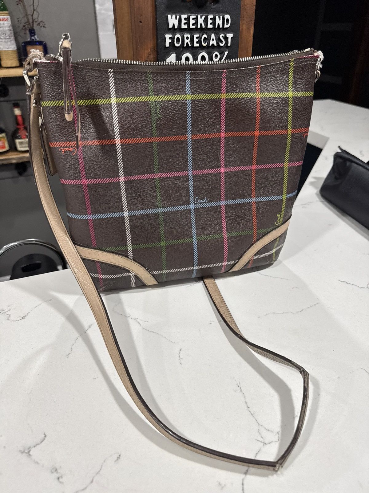 Coach Coach Peyton Tattersall Plaid Crossbody File Bag Size ONE SIZE - 4 Thumbnail
