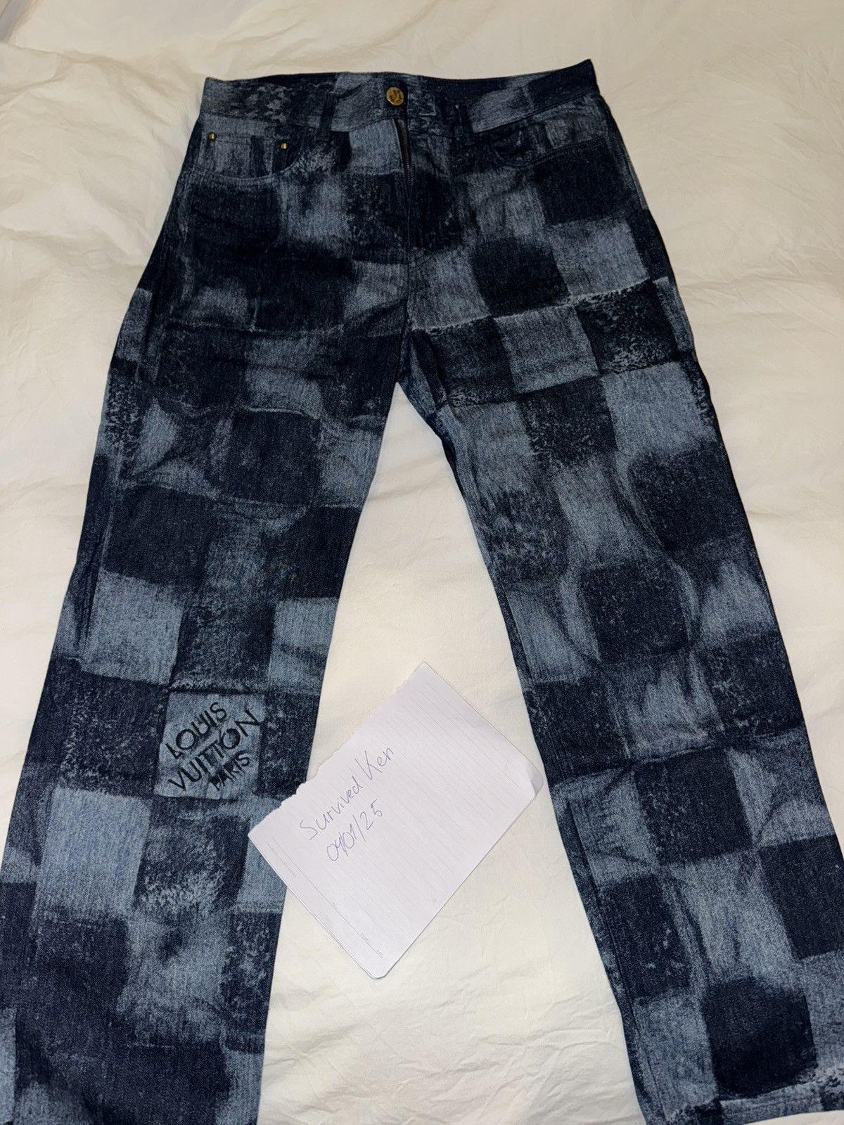 Louis Vuitton Louis Vuitton Damier Denim Print Jeans Size US 31 - 1 Thumbnail