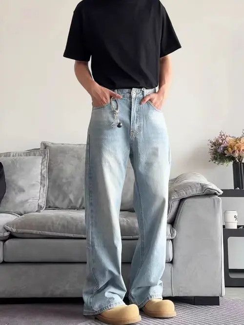 VIBE Washed Blue Relaxed Wide Leg Hip Hop Jeans Size US 28 / EU 44 - 2 Thumbnail