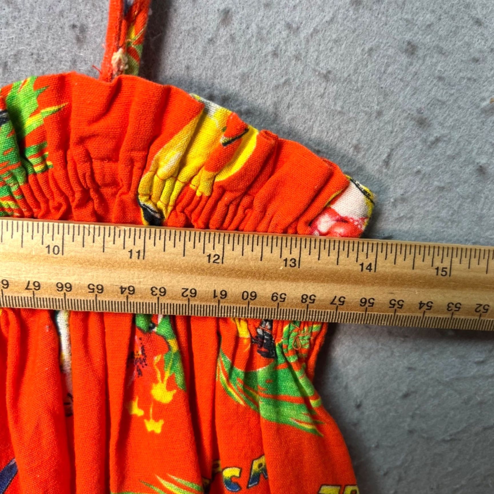 Vintage Damson Madder Womens Mini Dress 12 Orange Tropical Cocktail Print Cotton Linen Vintage/US Size 12 Womens Size XL / US 12-14 / IT 48-50 - 5 Thumbnail