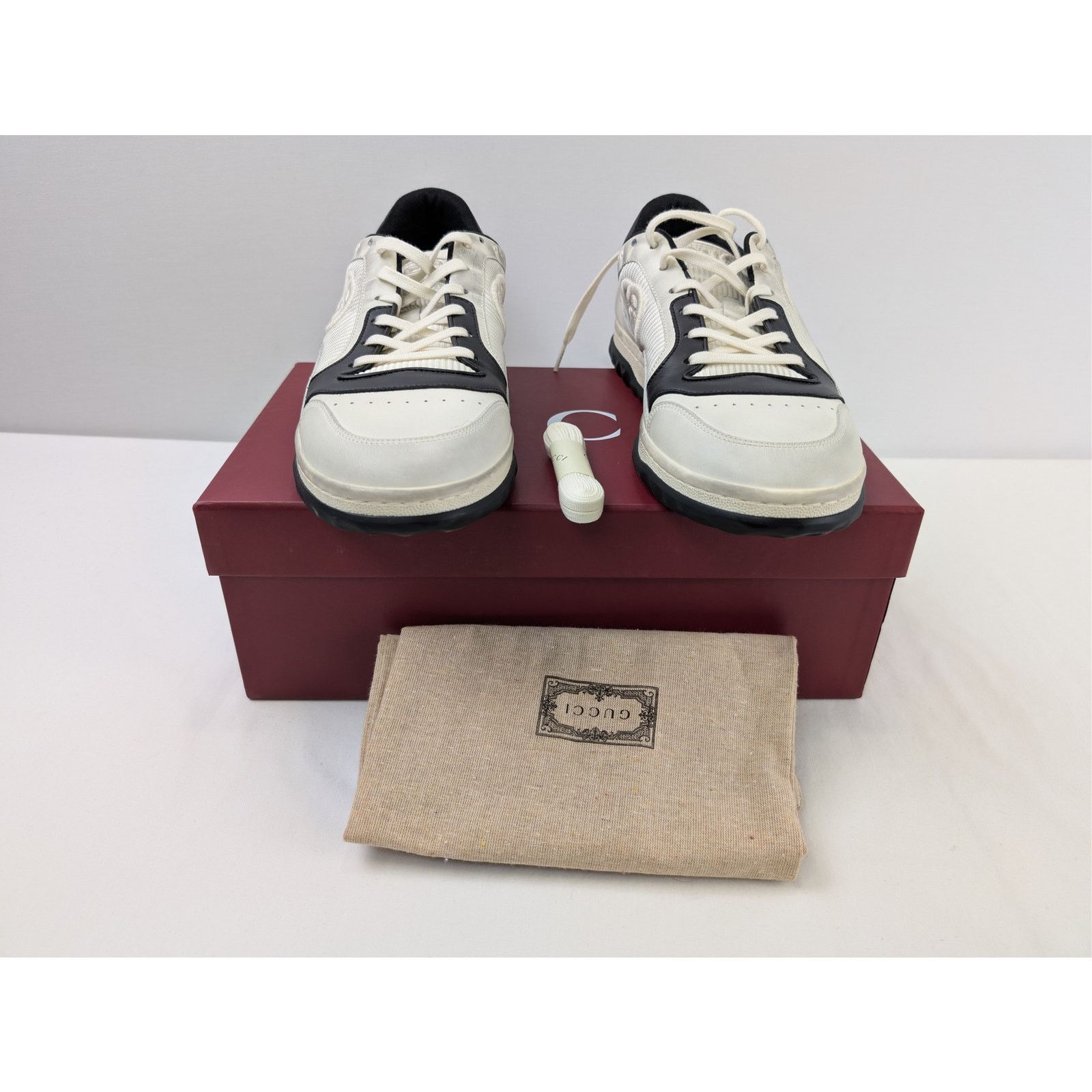 Gucci o1rshd1 Men's Mac80 GG Low Top Sneakers in Off-White Size US 12.5 / EU 45-46 - 15 Thumbnail