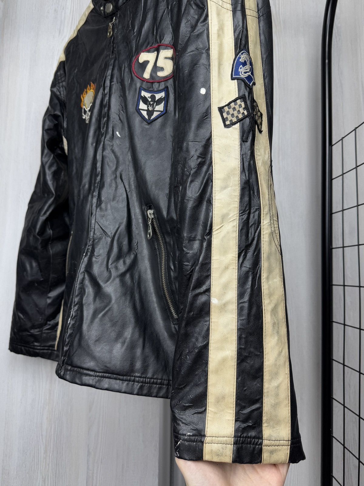 Other Y2k Vintage Moto Racing Black Vinyl Faux Leather Jacket Sz S Size US S / EU 44-46 / 1 - 9 Thumbnail