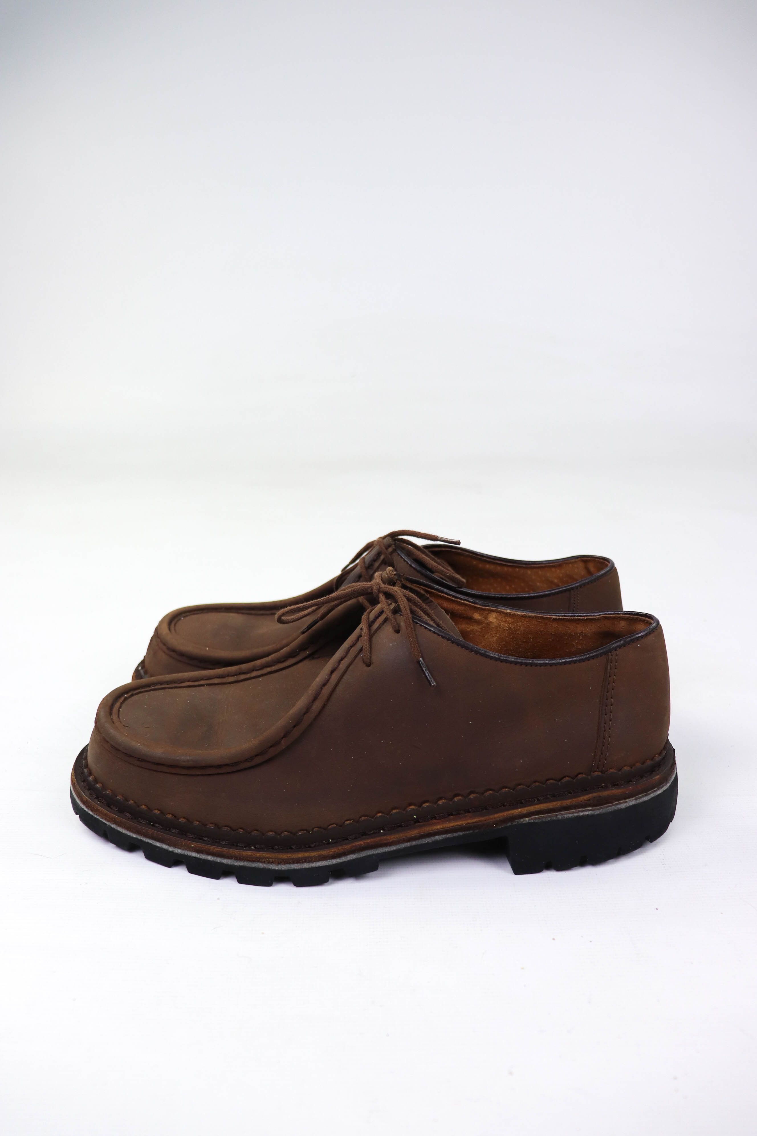 Vintage Beal France Vintage Brown Leather Moc Toe Derby Shoes Size US 9.5 / EU 42-43 - 3 Thumbnail
