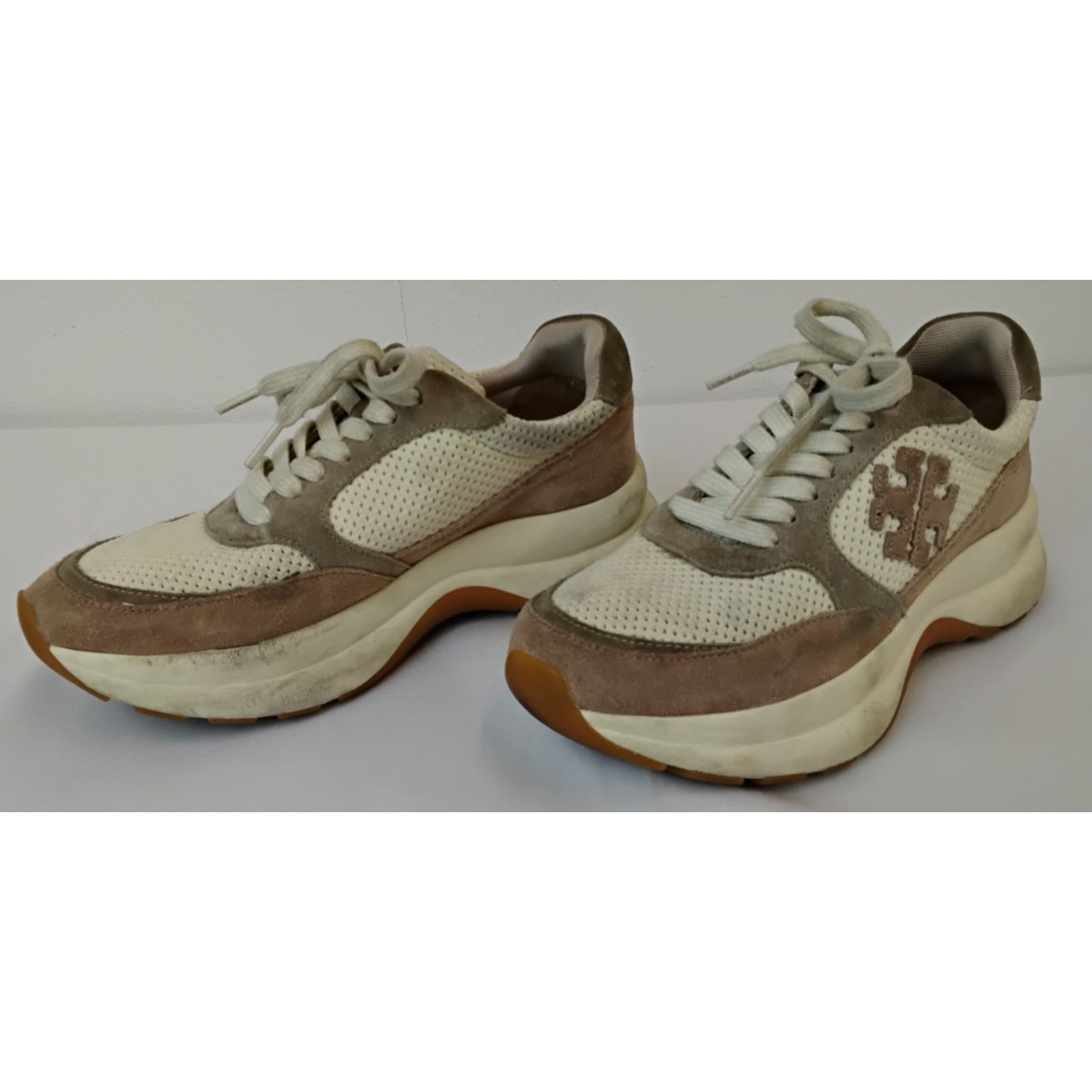 Tory Burch Tory Burch Kick Trainer Sneaker Women's 7M Rose/Cream Suede Size US 7 / IT 37 - 6 Thumbnail