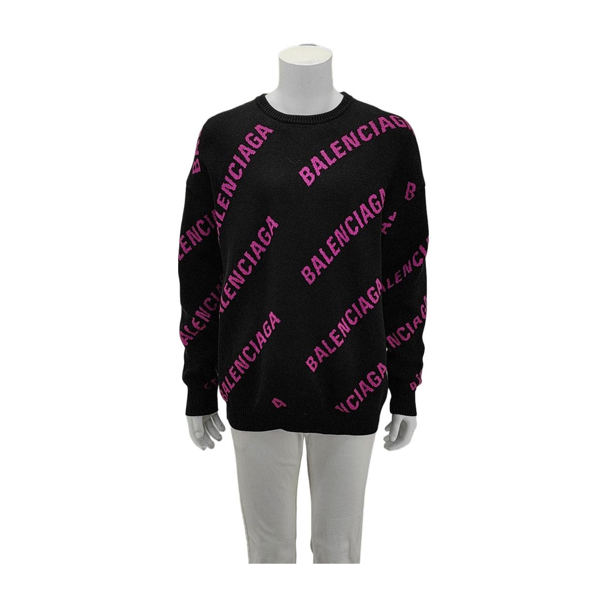 Balenciaga Balenciaga Pink Logo Knit Sweater Size M Size US M / EU 48-50 / 2 - 1 Thumbnail