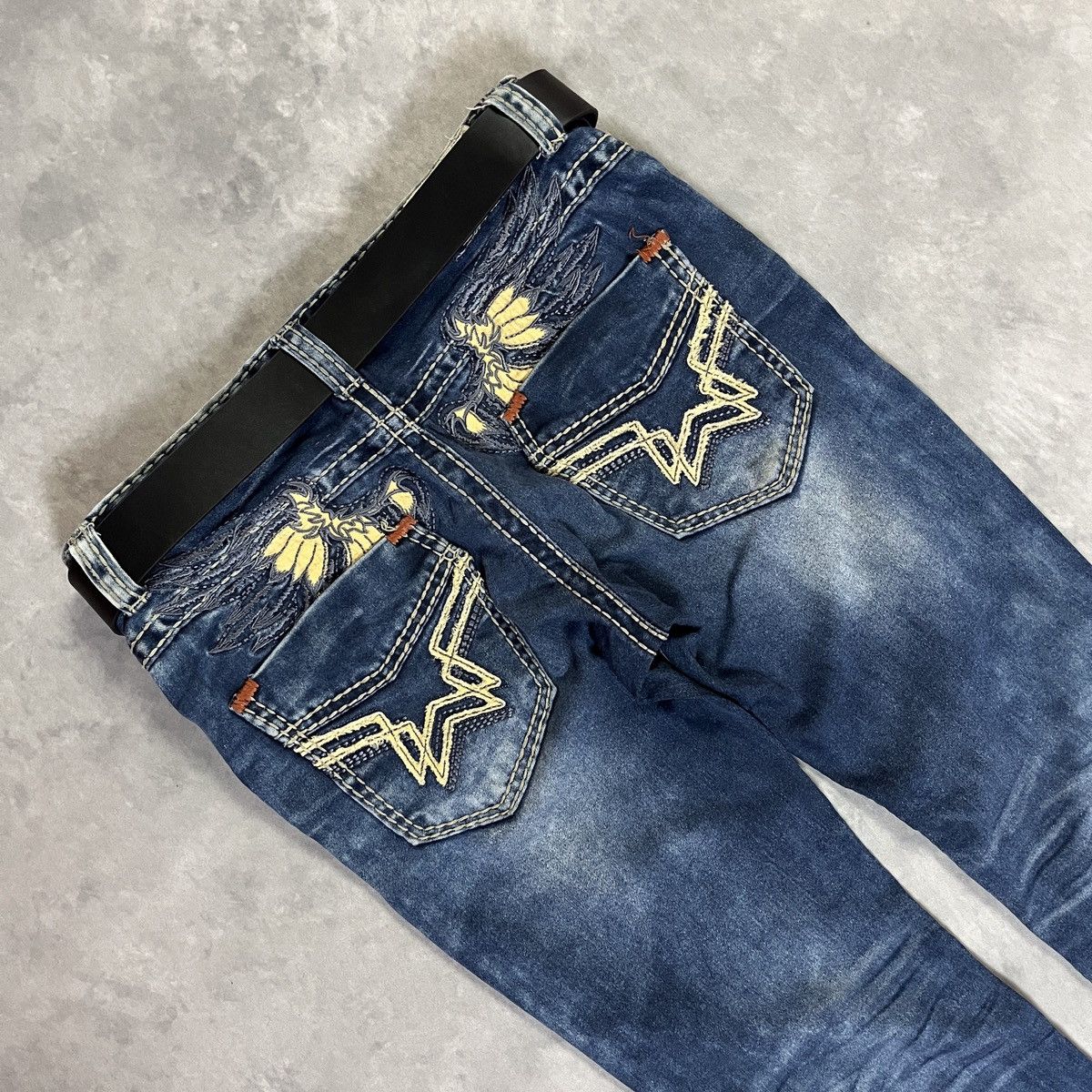 Japanese Brand 2000s Archive Washed Jeans Embroidered Detail y2k Lgb Ifsix Size US 28 / EU 44 - 5 Thumbnail