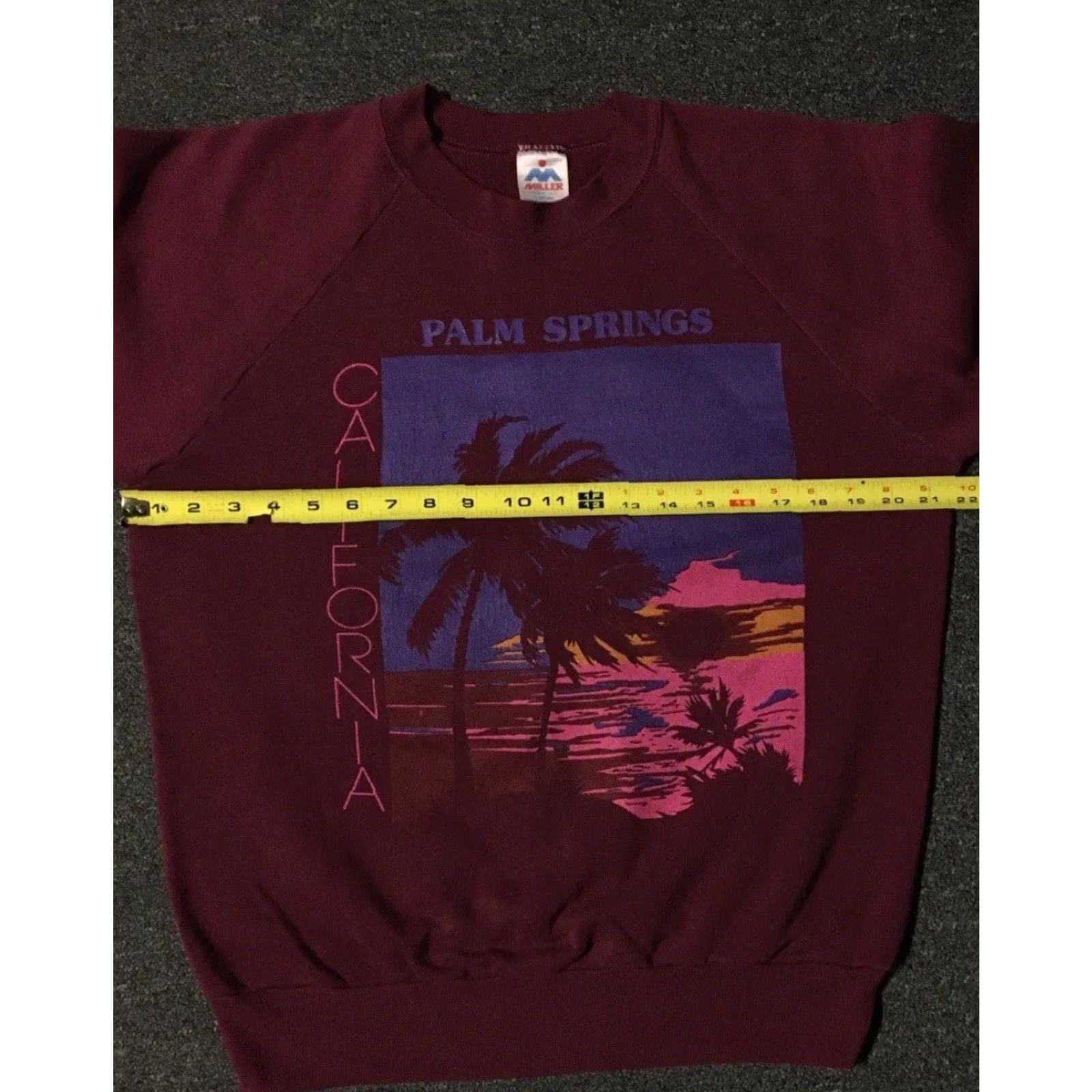 Vintage Vtg 80s Palm Springs California Faded Sweatshirt S Beach Art Surf Skate Grunge OP Hoodie Men Red Vaporwave 90s USA Surf Skate Size US S / EU 44-46 / 1 - 6 Thumbnail