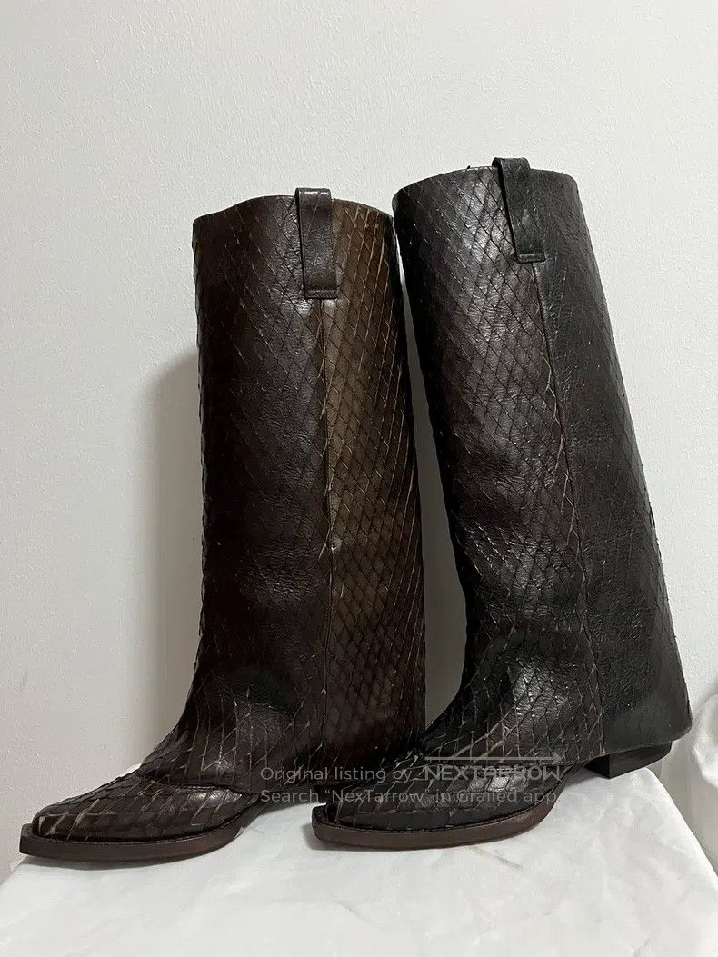Givenchy Givenchy Snake Leather Tall Boots, Western Boots Size US 7 / IT 37 - 4 Thumbnail