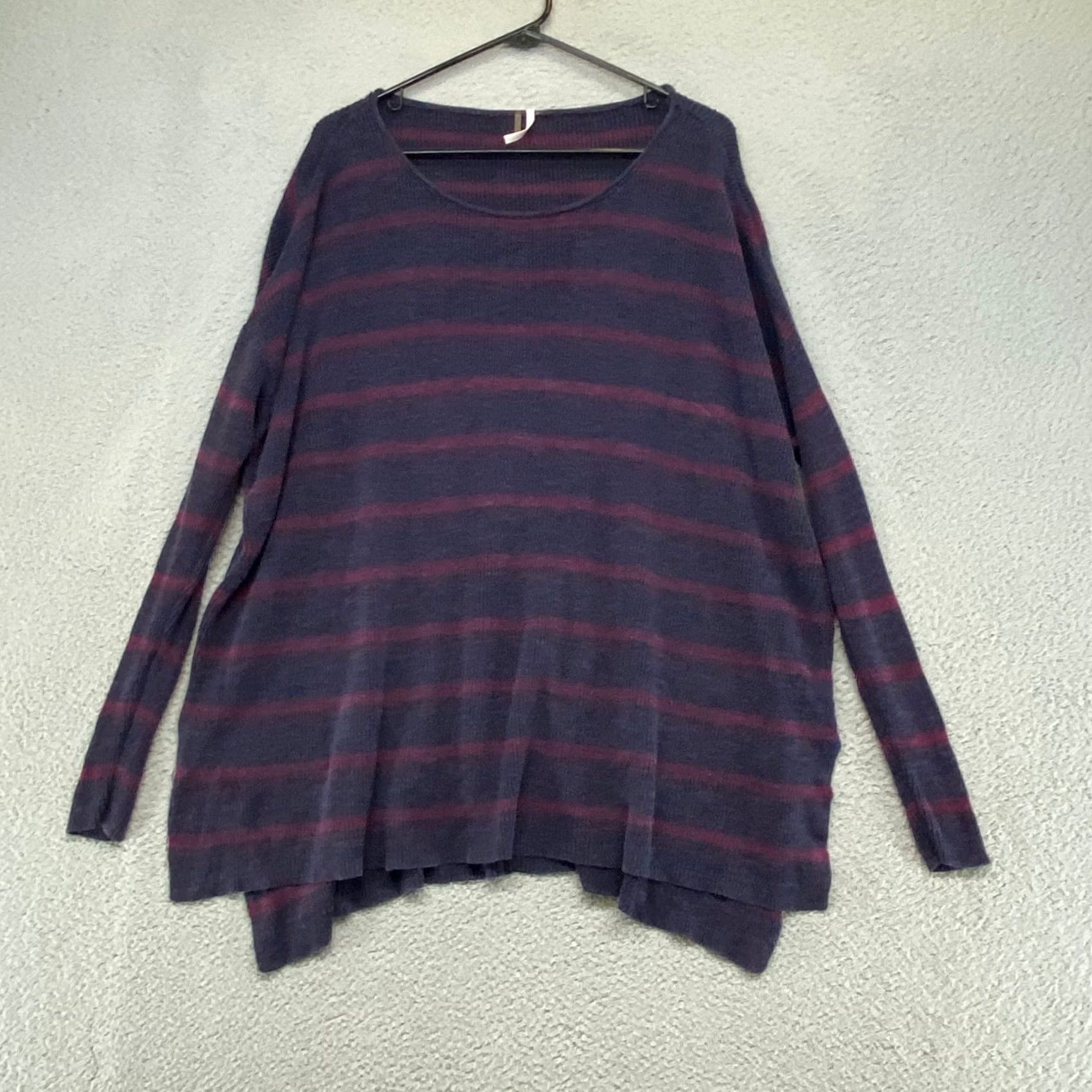 Free People Free People Sweater Womens Medium Oversized Slouchy Striped Navy Blue Beach Boho Pullover Casual Knit Stripe Knitwear Vintage: No Size M / US 6-8 / IT 42-44 - 2 Thumbnail